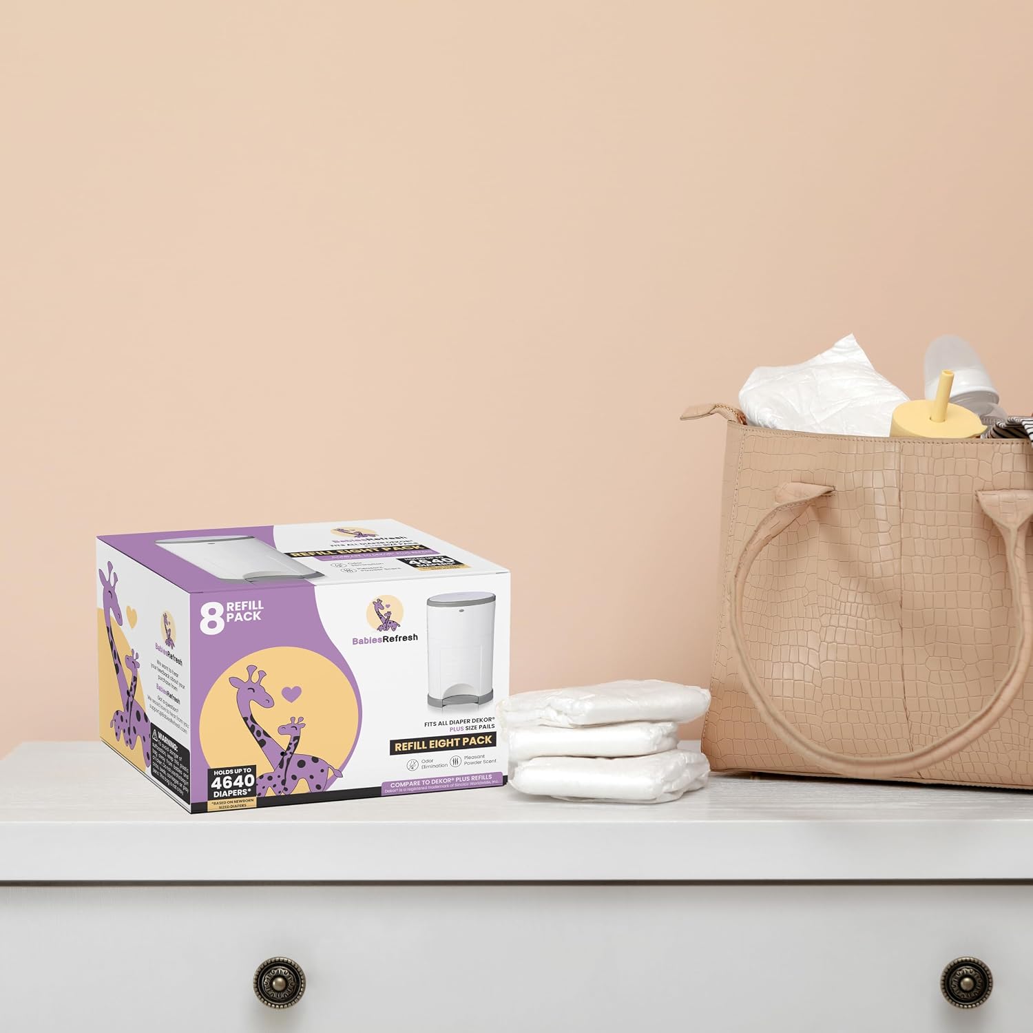 Thumbnail 4 de BabiesRefresh Diaper Pail Refills for DEKOR PLUS, 8-Pack, Fresh Powder Scent