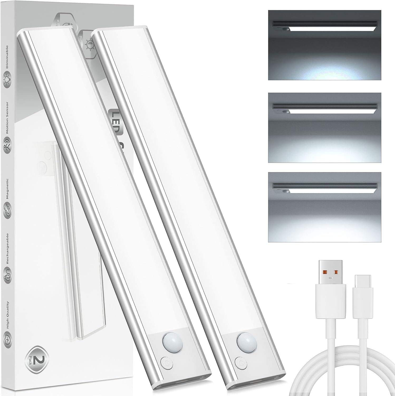 Detalle de Slim Bright Unterbauleuchte LED mit Akku 30 cm