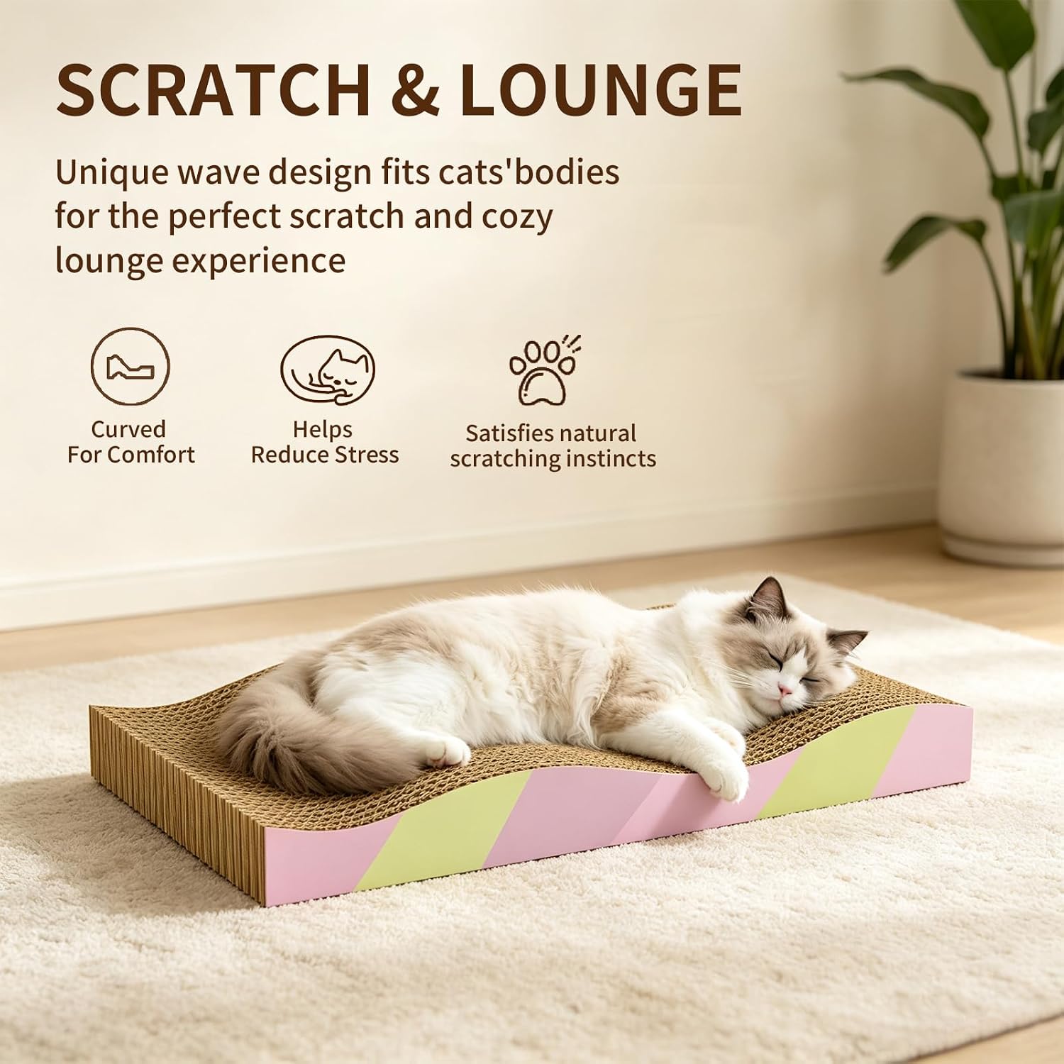 Thumbnail 6 de KISENG CSP4321 Reversible Cat Scratcher Board, 2-Pack, Wave-Shaped Cardboard