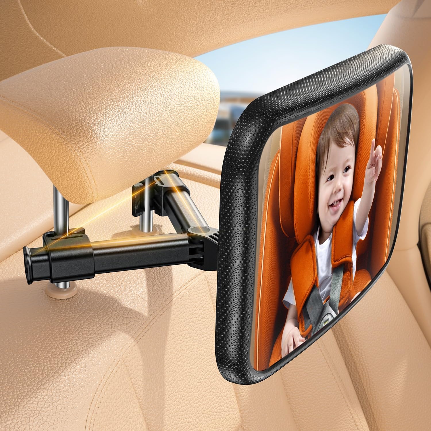 Detalle de Lamicall Backseat Baby Car Mirror with Acrylic Lens and 360° Rotation