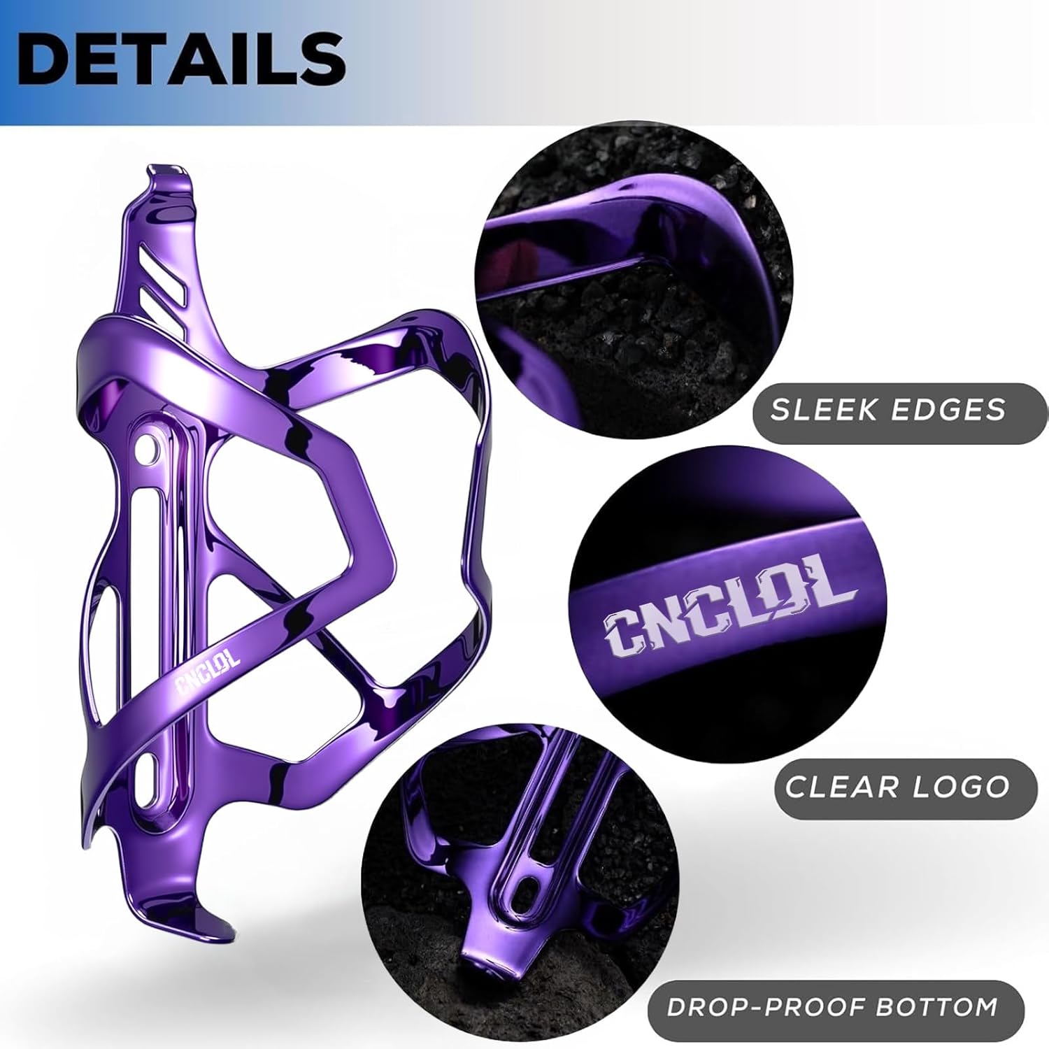 Detalle de CNCLOL Bike Water Bottle Holder – Lightweight Aluminium Cage for 500–950ml Bottles