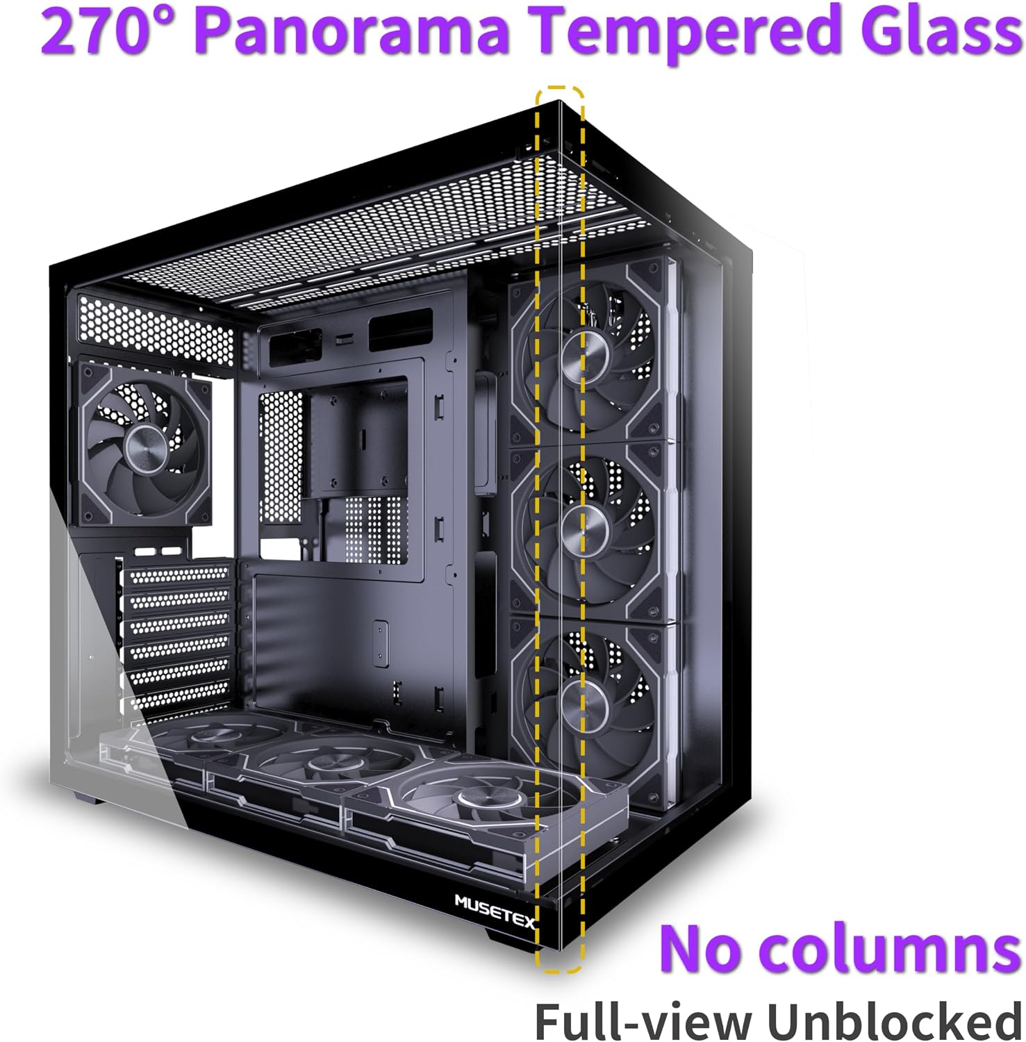 Thumbnail 3 de MUSETEX Y6 PC Gehäuse ATX Mid Tower