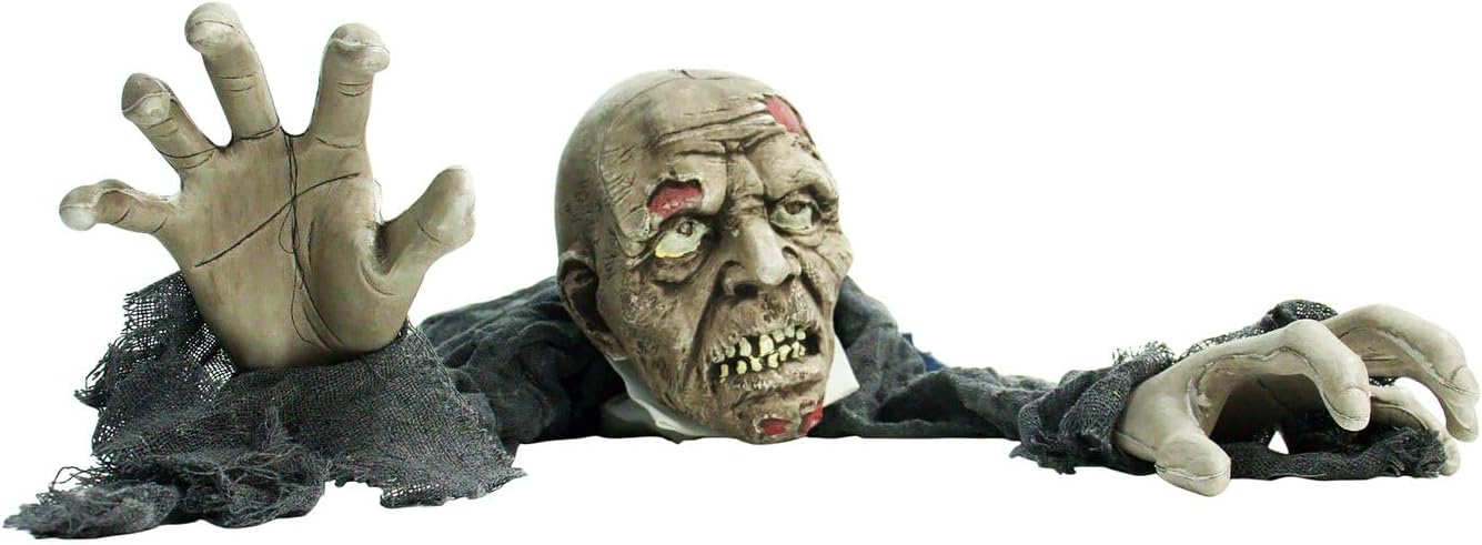 Thumbnail 6 de Haunted Hill Farm HHGBZOMB-2LSA 55" Crawling Zombie Animatronic with Lights and Sound