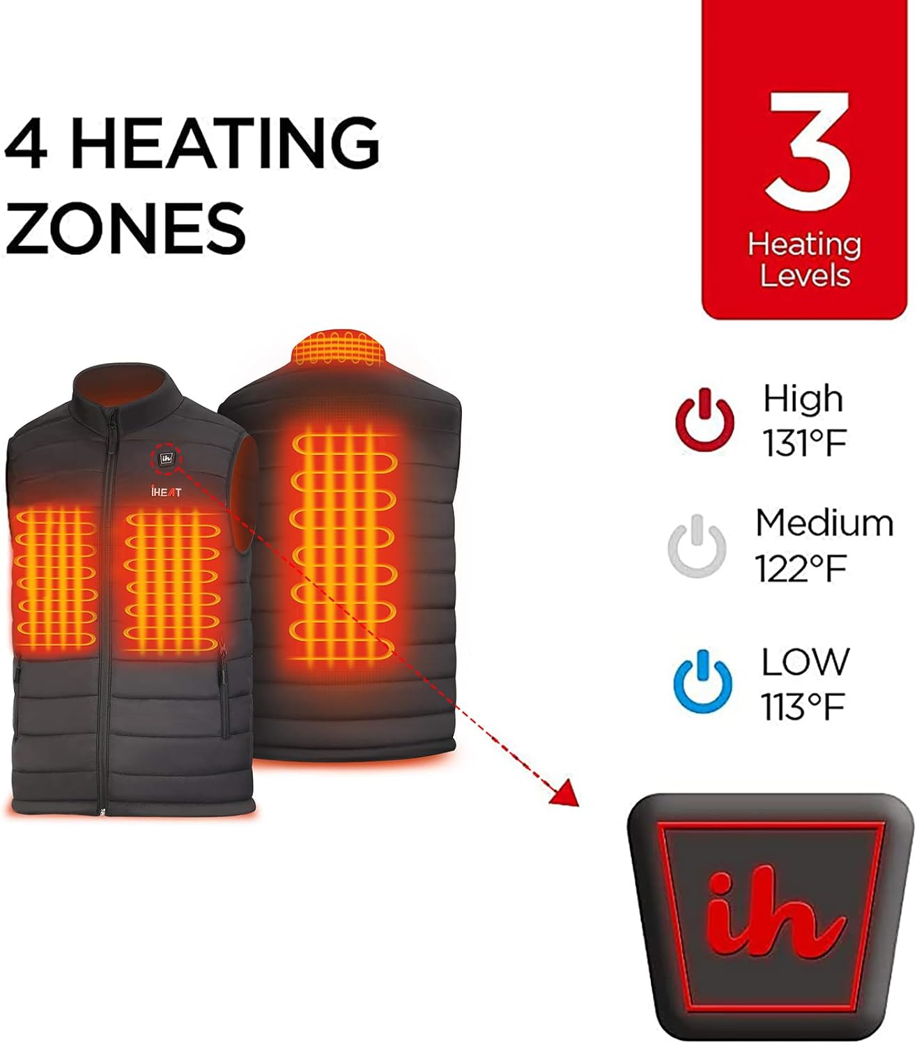 Detalle de IHeat Heated Vest 14400mAh battery