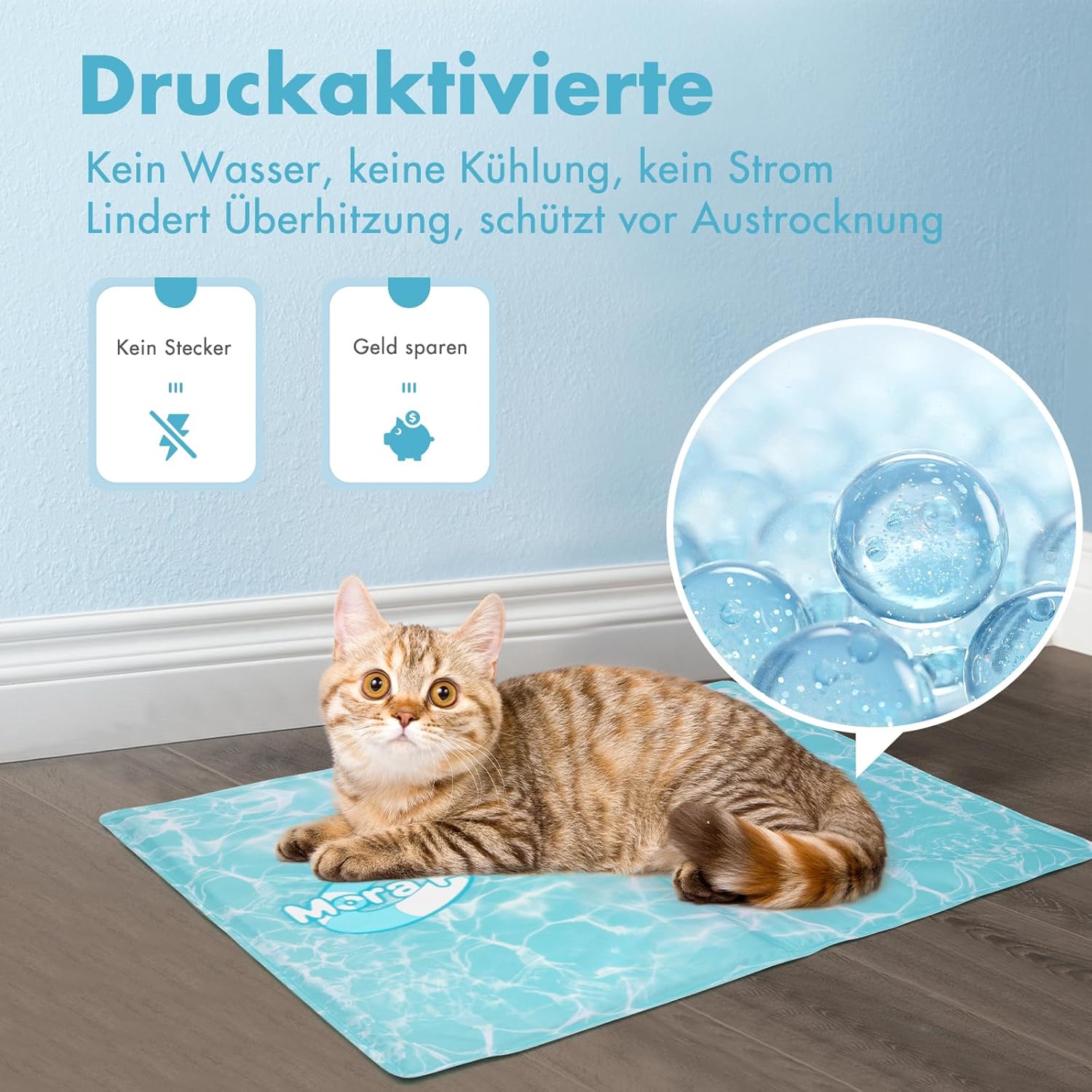 Detalle de Pawtasy Kühlmatte: Selbstkühlende Matte für Hunde und Katzen 65 × 50 cm