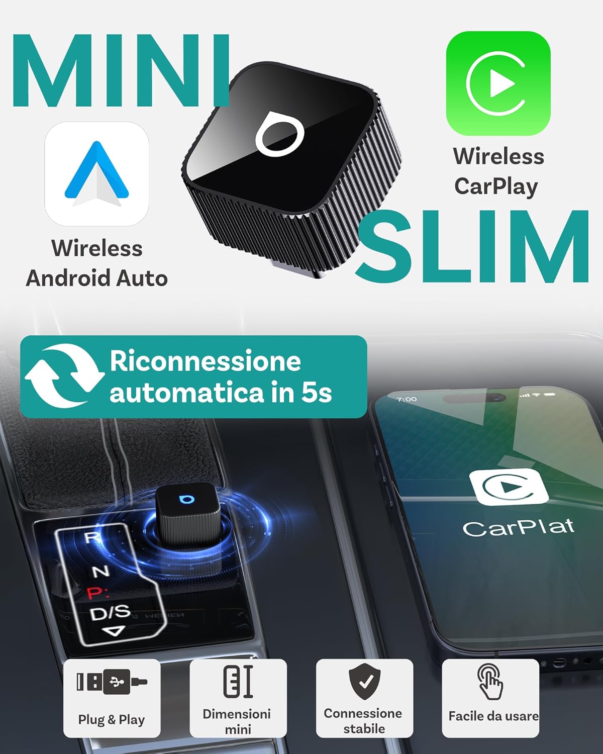 Thumbnail 6 de Ottocast Mini Slim 2026 Adattatore Wireless CarPlay