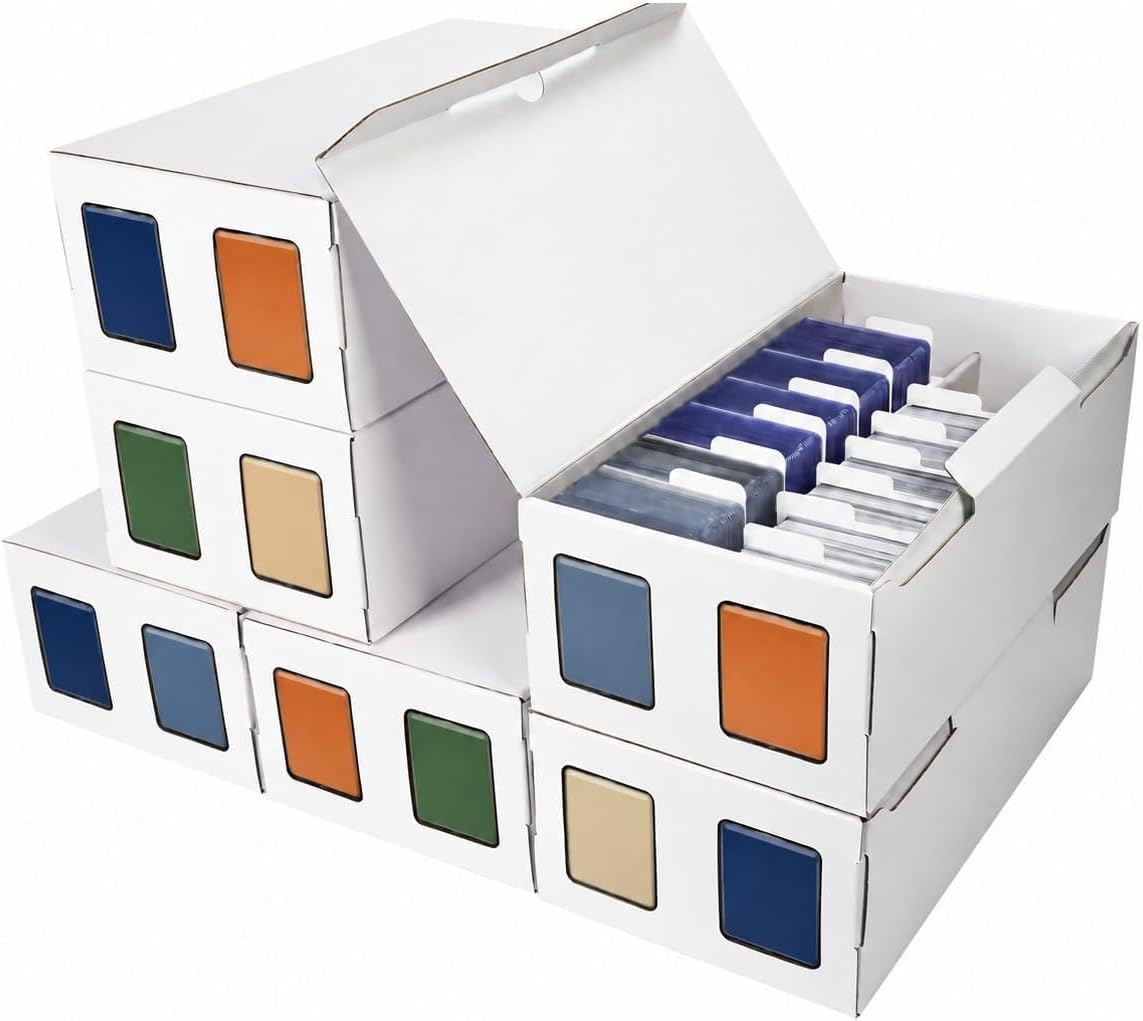 Detalle de AFIING Trading Card Storage Boxes, 6-Pack