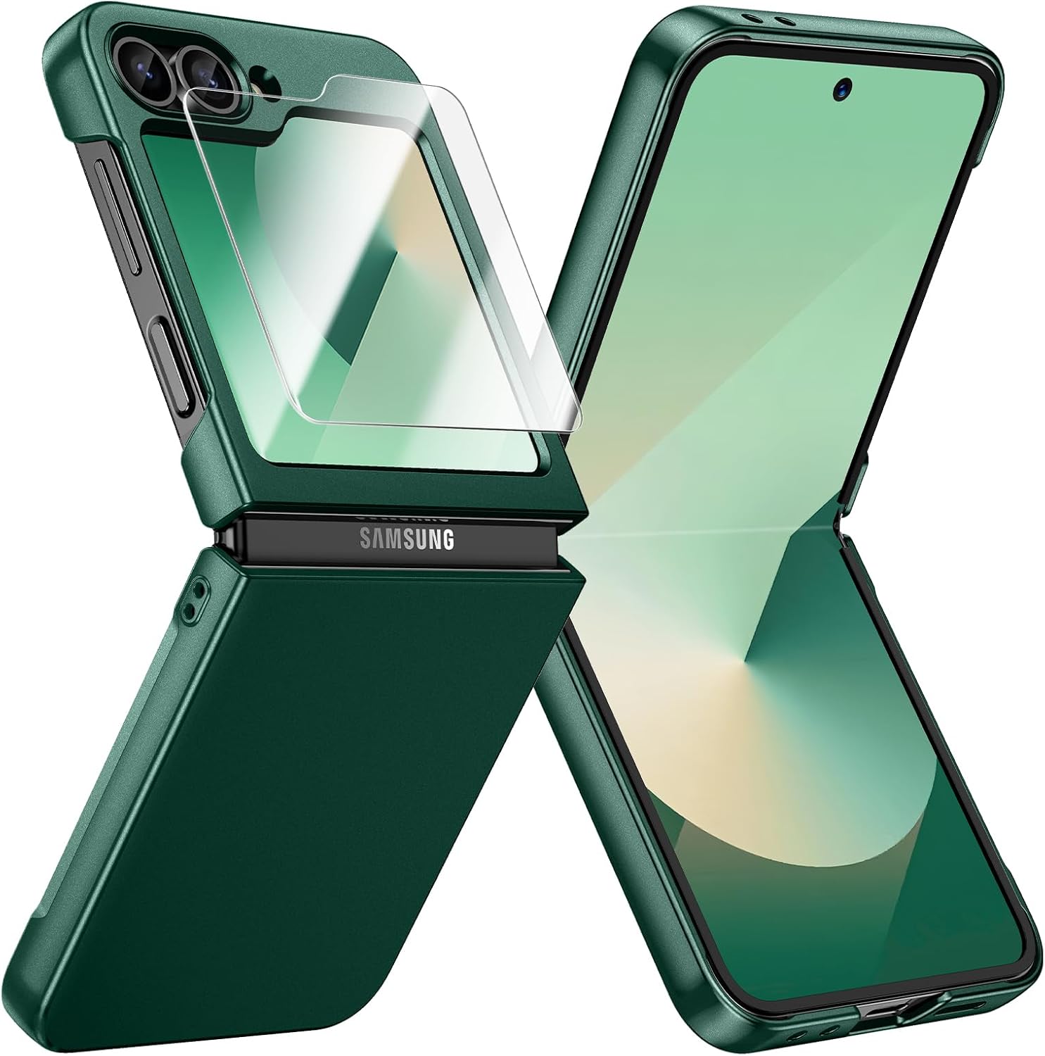 Detalle de Doeshine Ultra Slim Case with Built-in Screen Protector for Samsung Galaxy Z Flip 7 FE / Z Flip 6