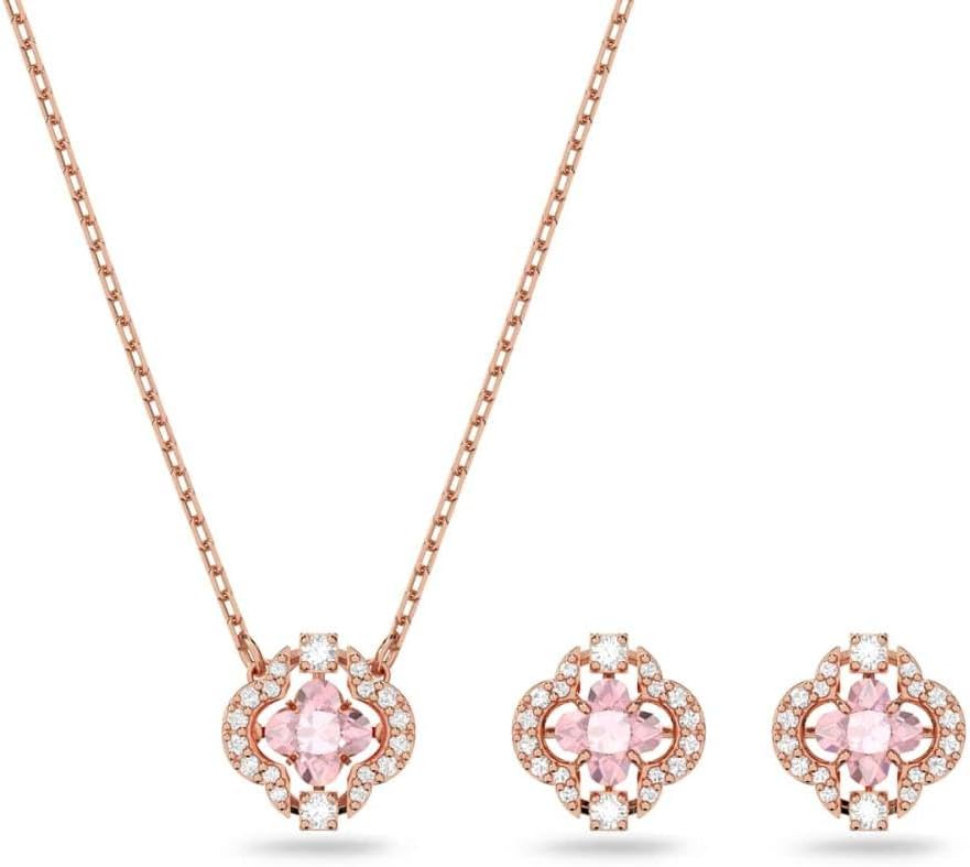 Detalle de Swarovski Necklace and Earring Set, Rose-Gold Tone Plated