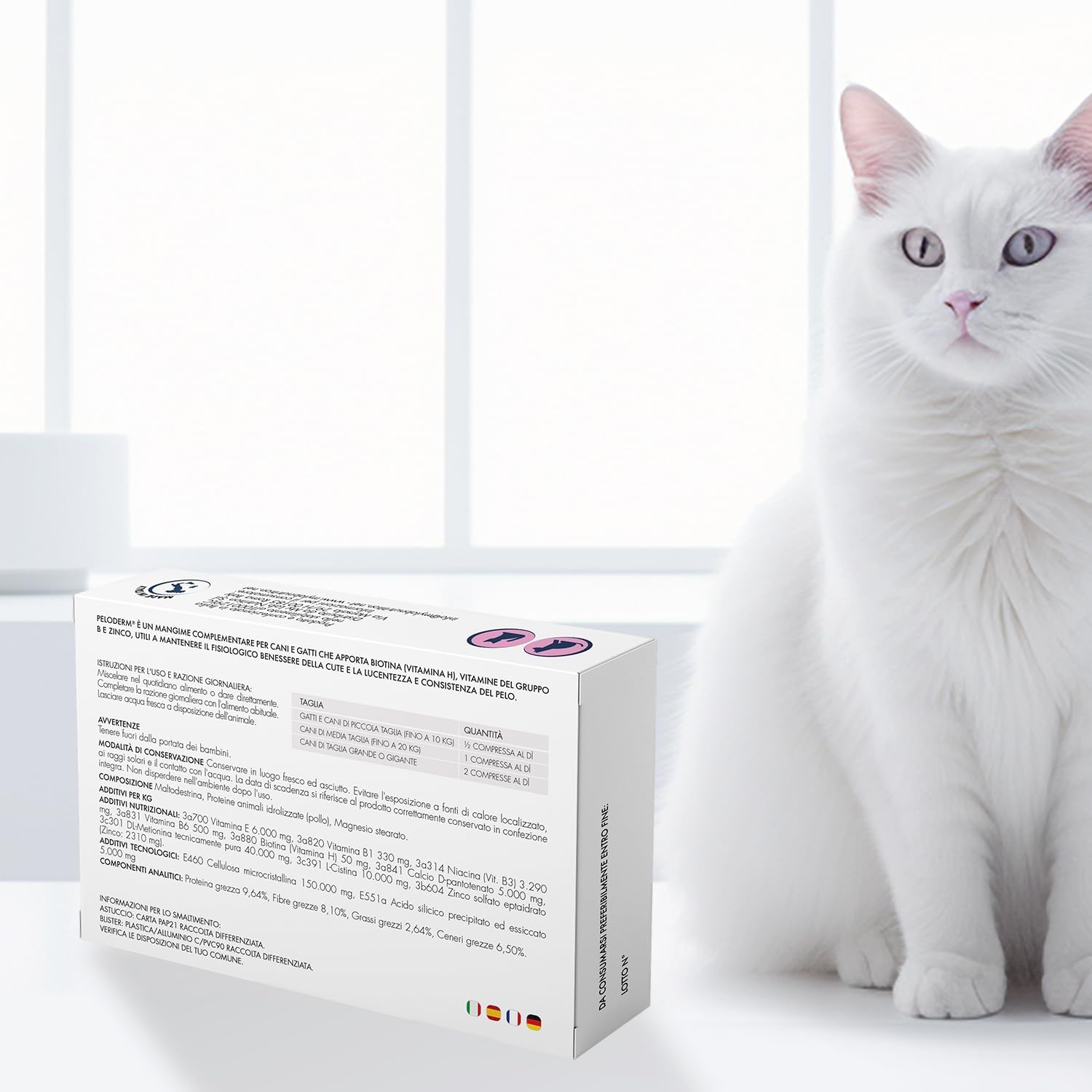 Detalle de Suprapet Peloderm per Cane e Gatto – 30 compresse, benessere cute e pelo
