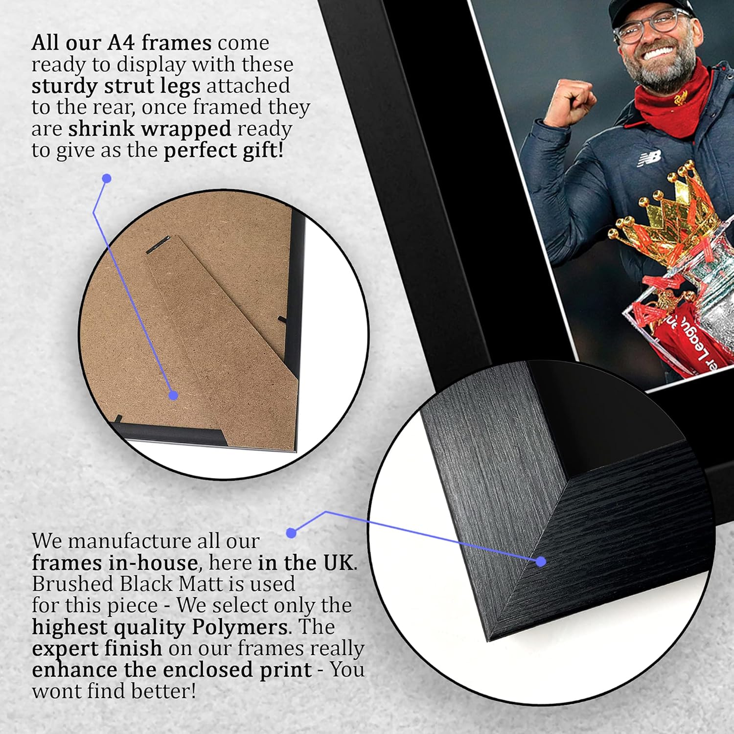 Thumbnail 6 de HWC Trading Jurgen Klopp gift signed & framed A4 printed autograph photo display (Liverpool)