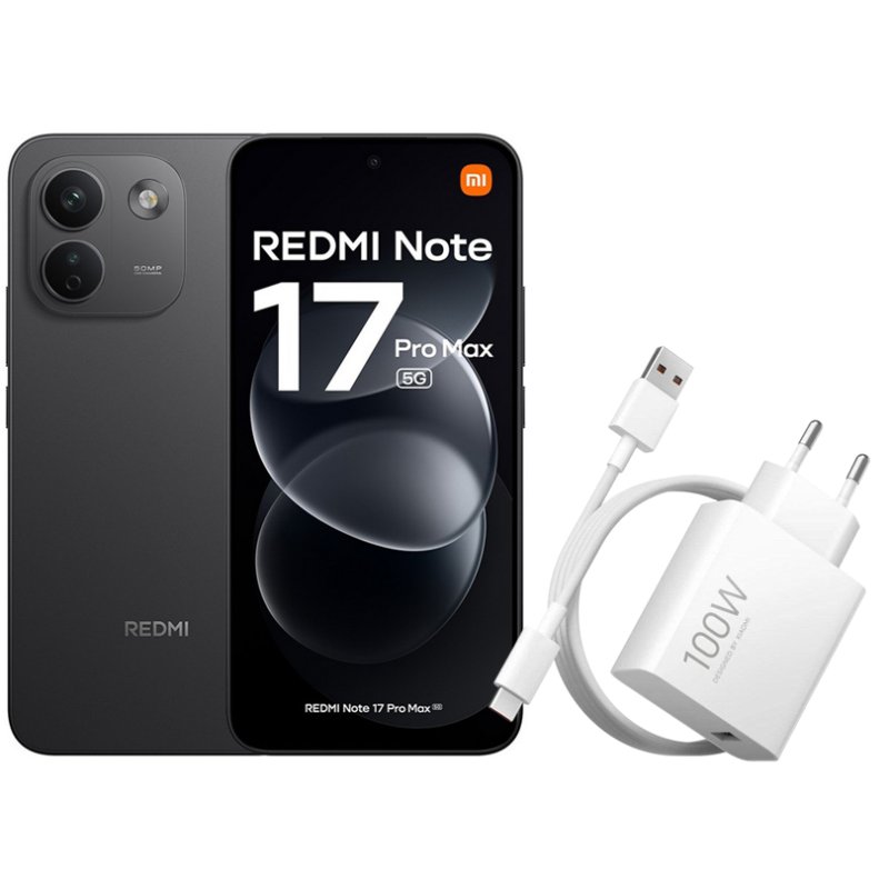 Detalle de Xiaomi Redmi Note 17 Pro Max 5G 8GB/256GB, 6.83" Negro | Cargador 100W