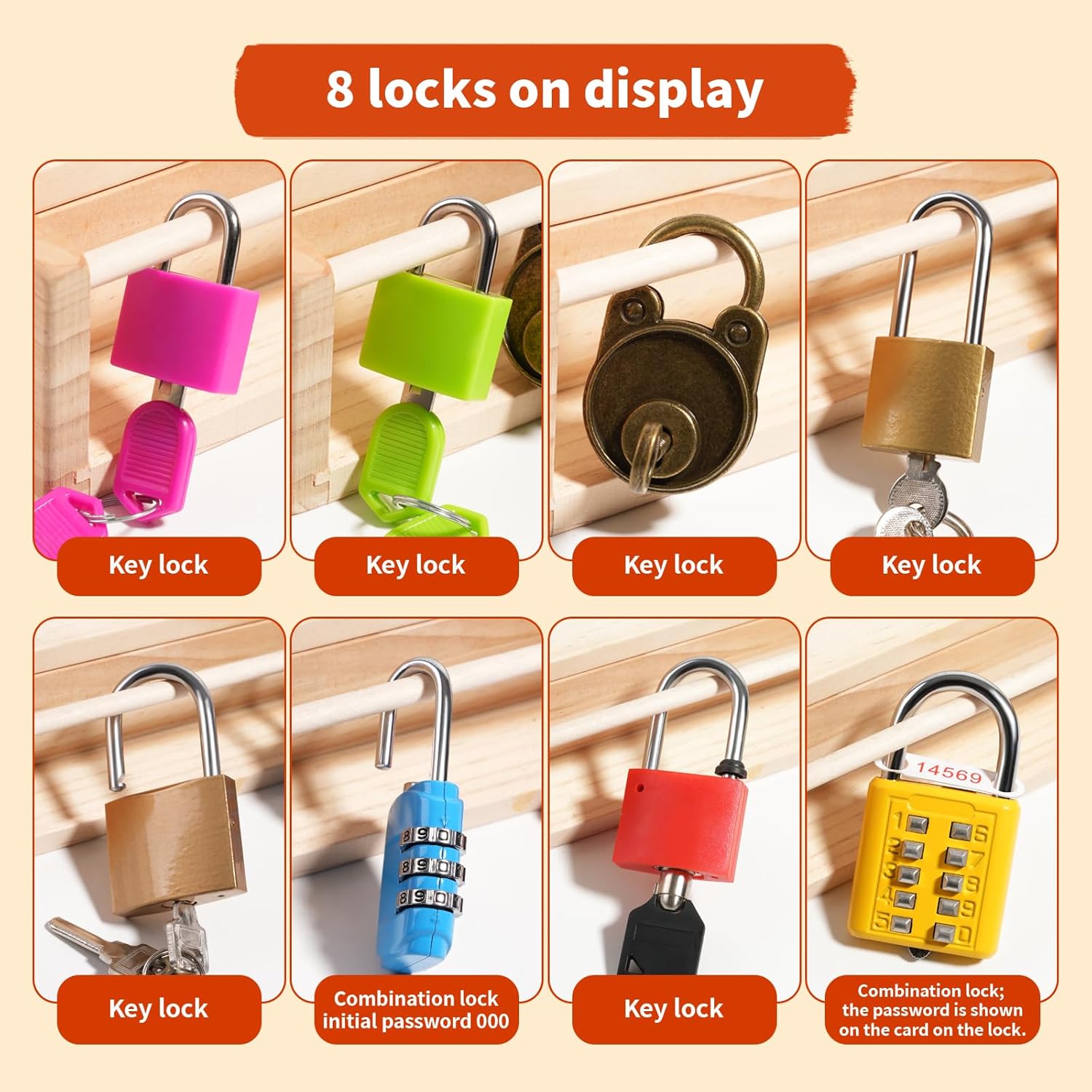 Thumbnail 3 de INIFEIDALA Montessori screwdriver board lock and key set for 3+ year olds