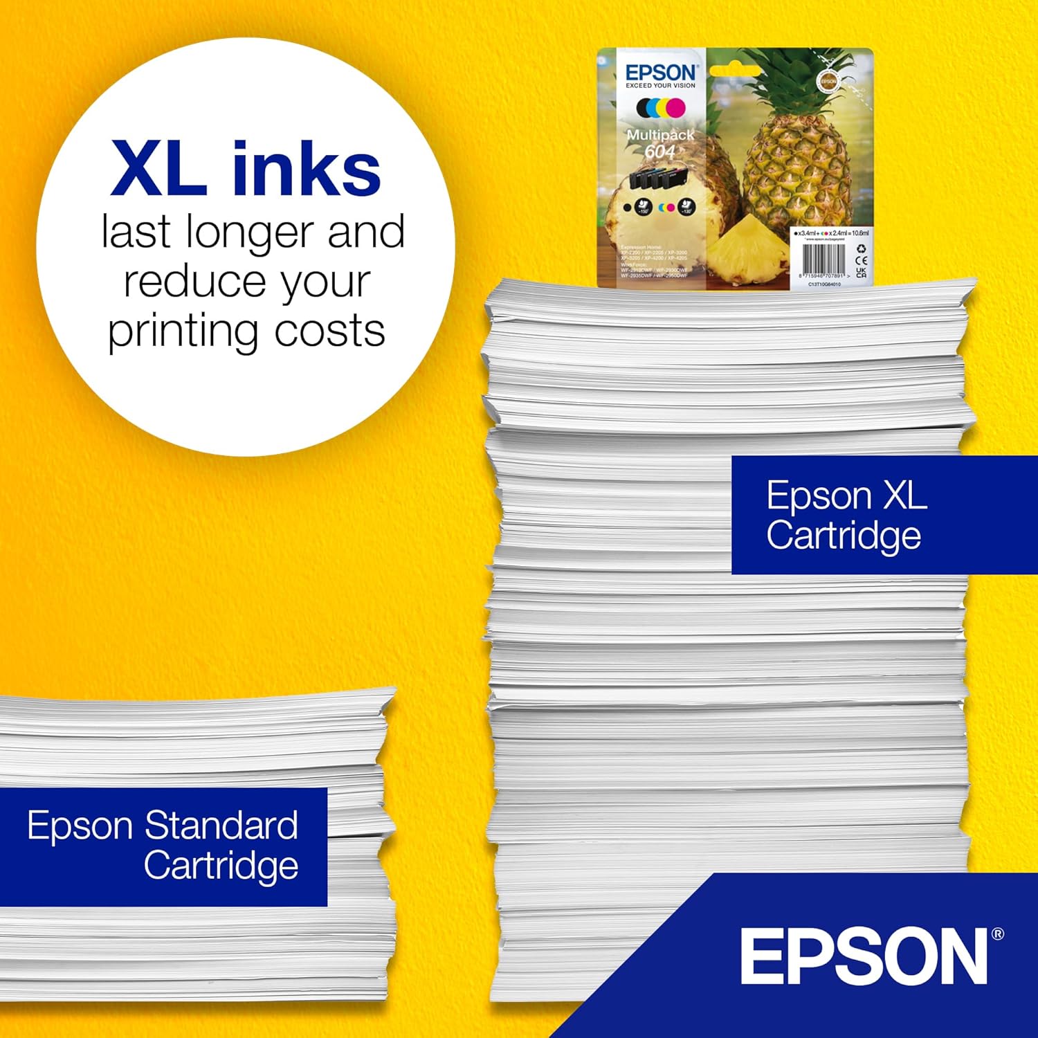 Thumbnail 4 de Epson 604 Pineapple Genuine Multipack: 4-Colour Ink Cartridges with Eco-Friendly Packaging