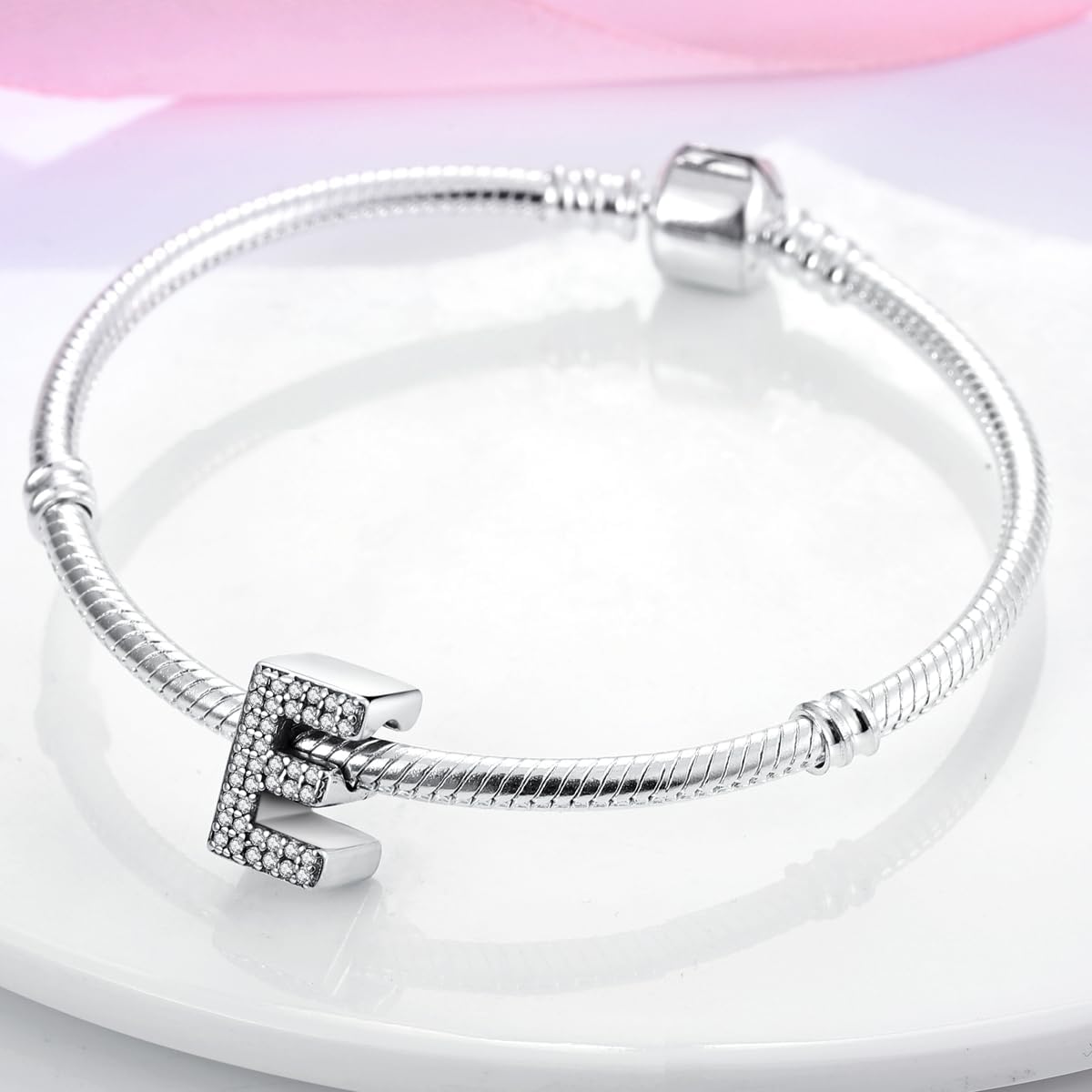 Thumbnail 2 de CQWVB Buchstabe Charm Anhänger A–Z aus 925 Sterling Silber – kompatibel mit Pandora- und europäischen Armbändern