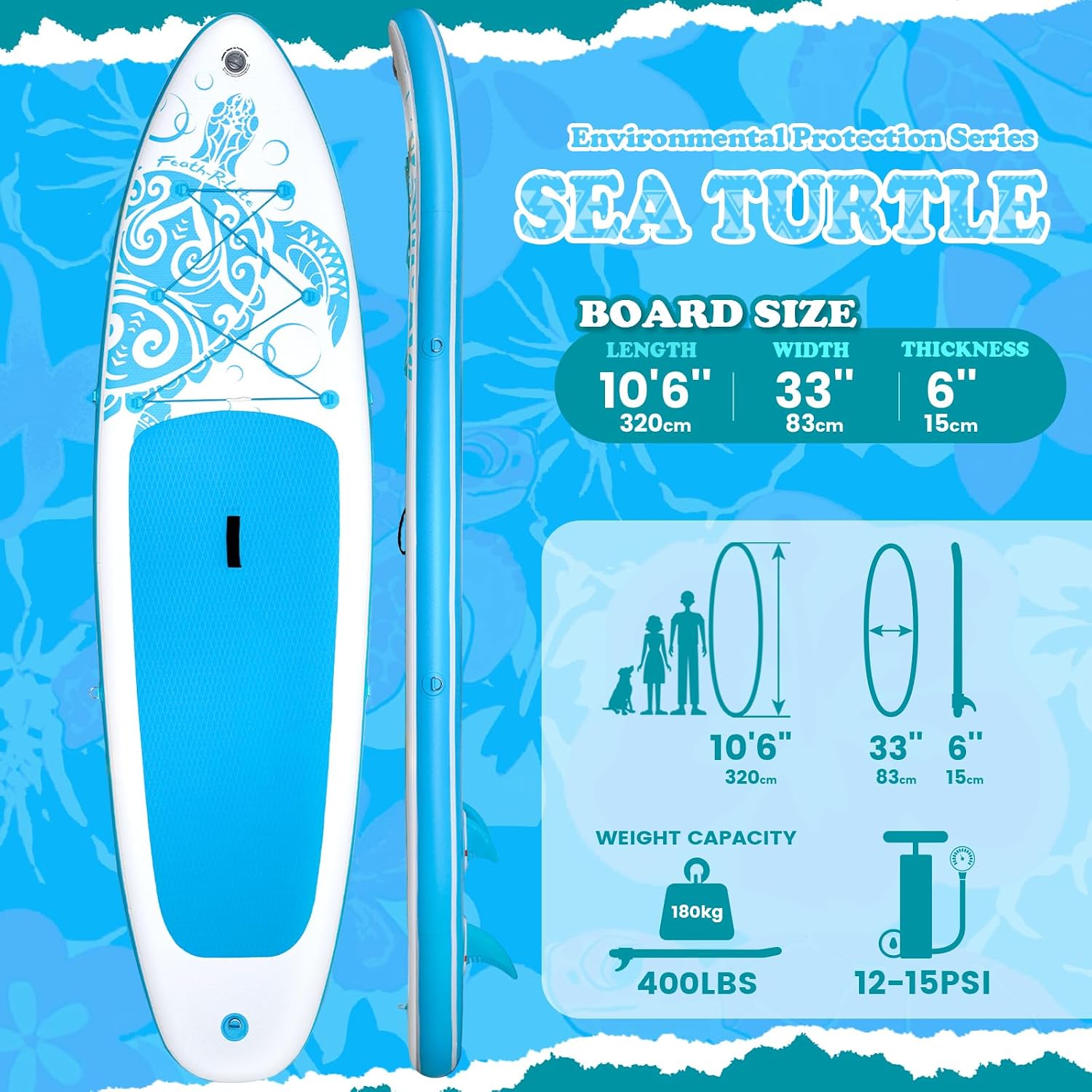 Detalle de FEATH-R-LITE Gonfiabile Stand Up Paddle Board Ultra Leggero con Set Accessori Completo
