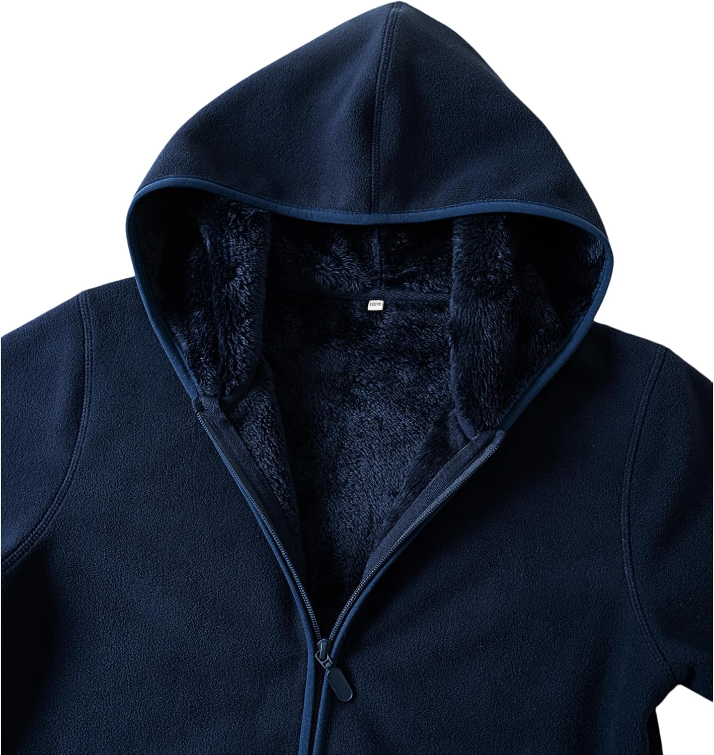 Detalle 2 de EIGIOO Boys' Hooded Polar Fleece Jacket with Sherpa Lining and Zip-Front