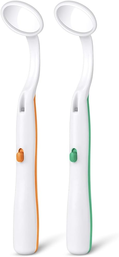 ACWOO Specchio Dentale 2 pezzi con Luce LED Antiappannamento – Specchio per Igiene Orale