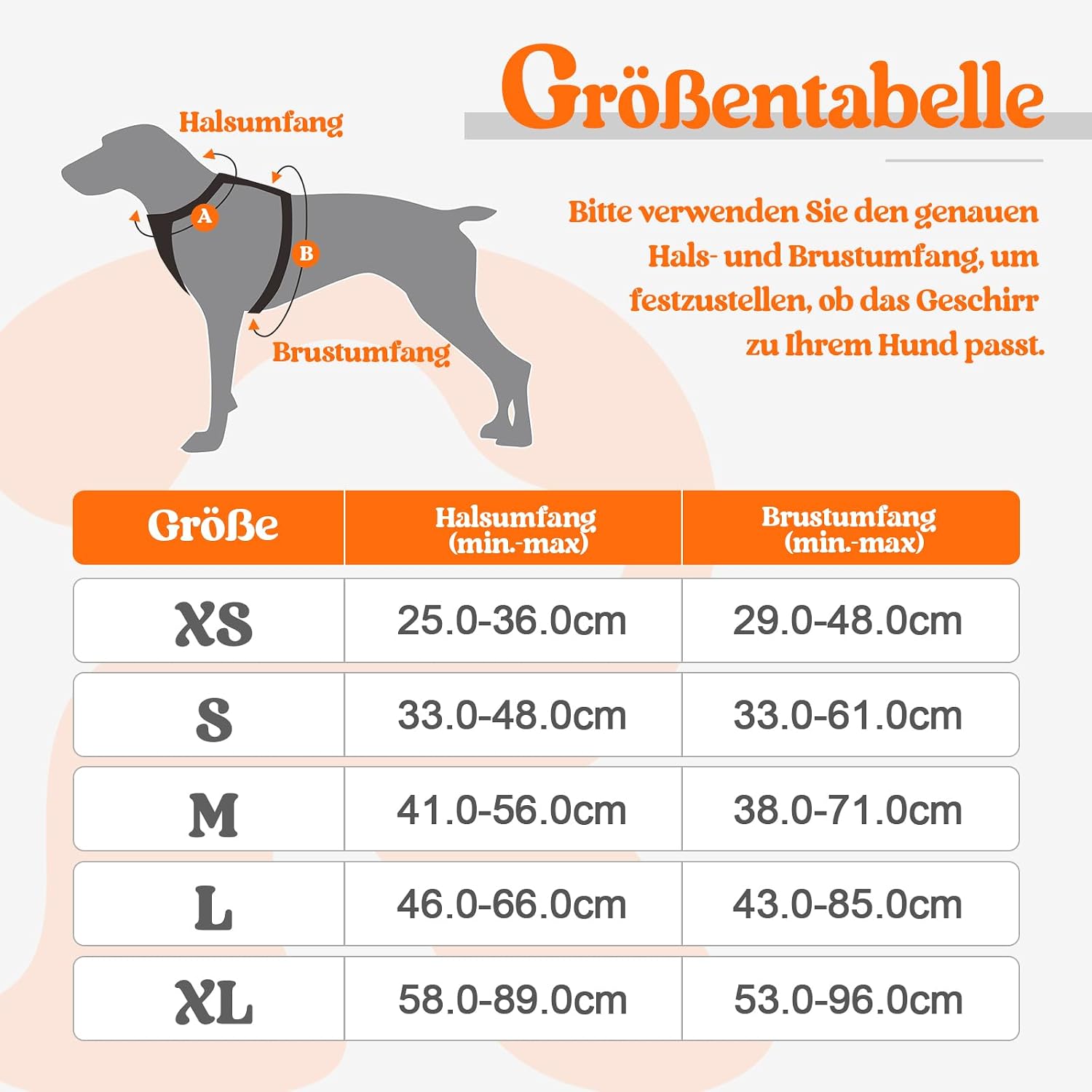 Detalle 2 de rabbitgoo Hundegeschirr Mittelgroße Hunde No Pull, verstellbar mit 2 Ösen und Reflexstreifen (Größe M, Orange)