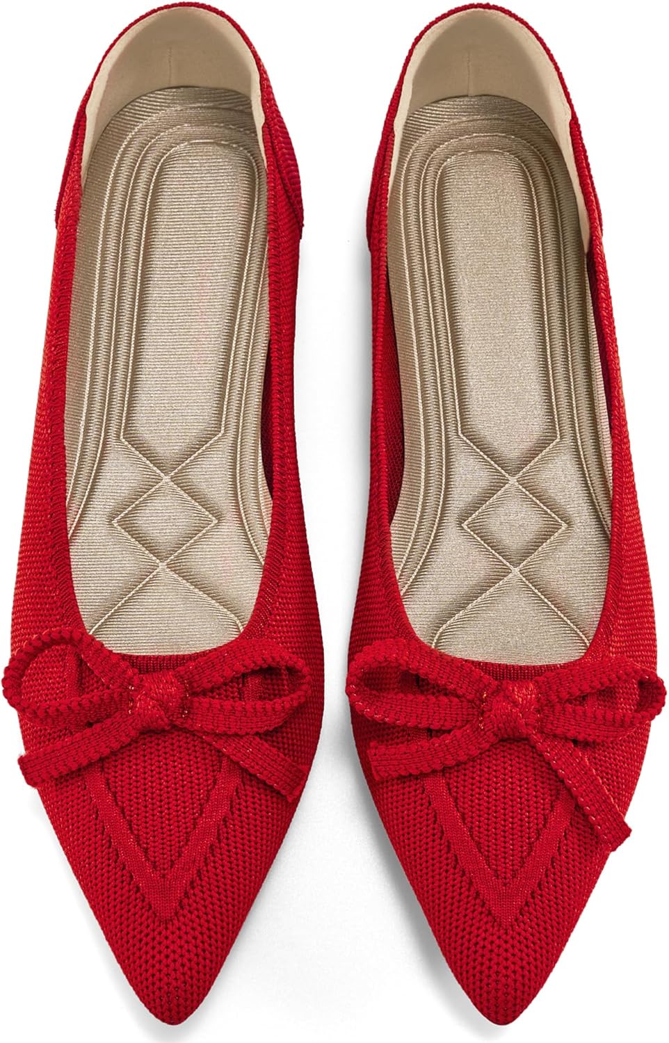 Thumbnail 6 de Ablanczoom Women’s Dressy Ballet Flats with Pointed Toe Bow Knit Upper