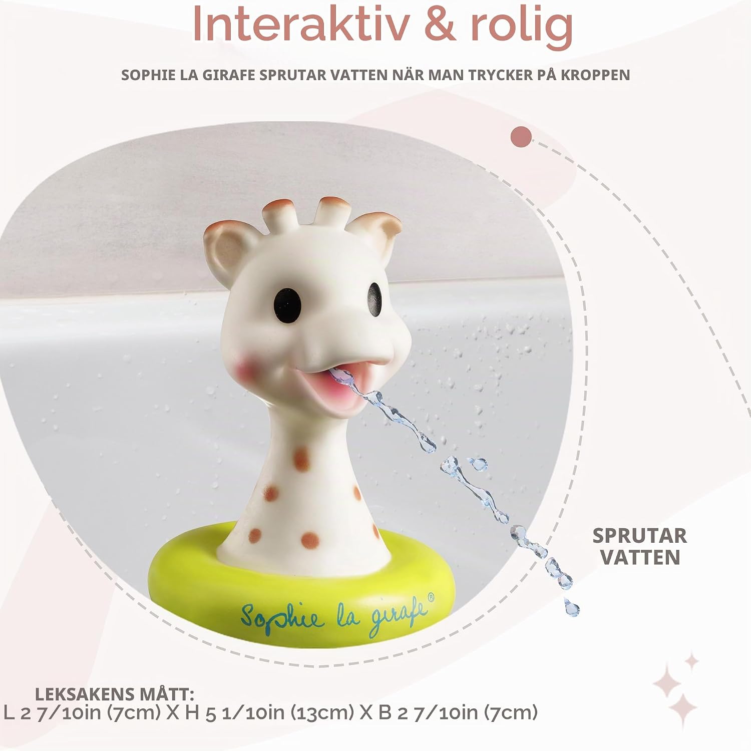 Detalle 1 de Sophie la girafe badleksak med flytande giraff i ftalatfri vinyl