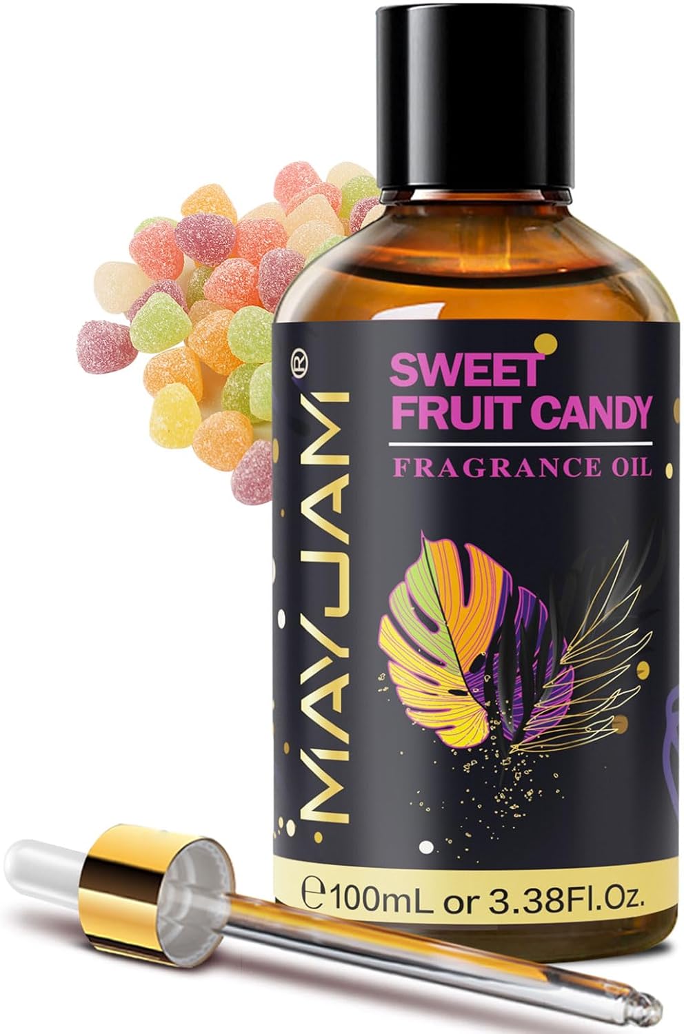 Detalle de MAYJAM Fragrance Oil 100ML: Sweet Fruit Candy Aromatherapy Oil with Glass Dropper