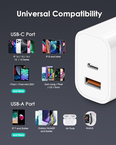 Thumbnail 5 de CXX 4-Pack 20W USB-C Charger Block: Dual-Port Fast Charging for Travel