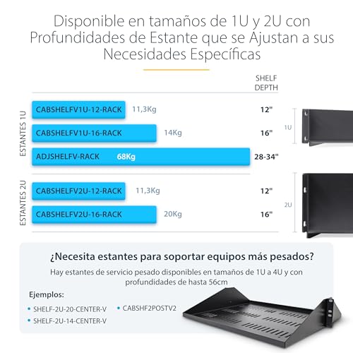 Thumbnail 6 de StarTech.com Estante ventilado 1U 40,6 cm, carga 14 kg 🖥️