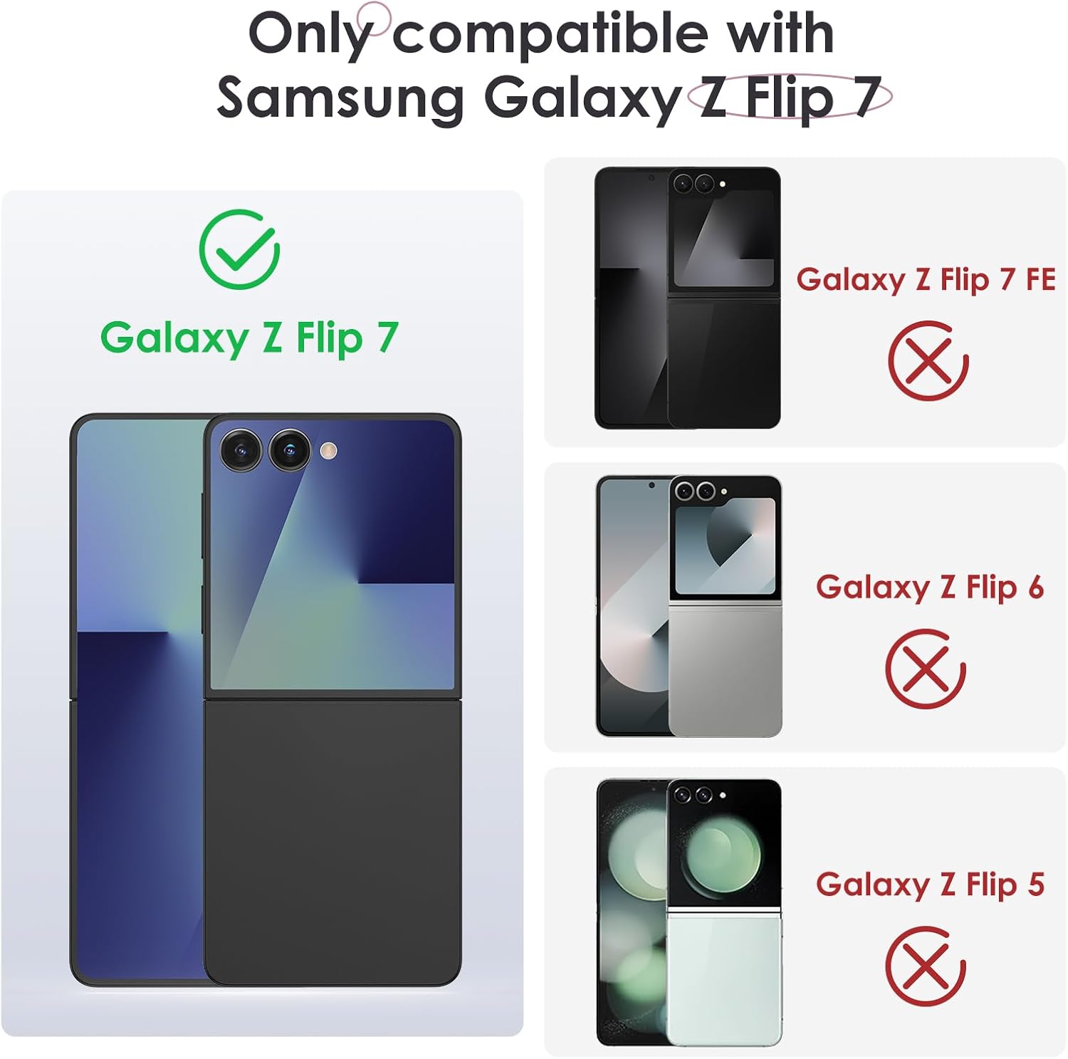 Detalle 2 de HWeggo Case for Galaxy Z Flip 7: hinge protection, built‑in screen protector and hidden kickstand