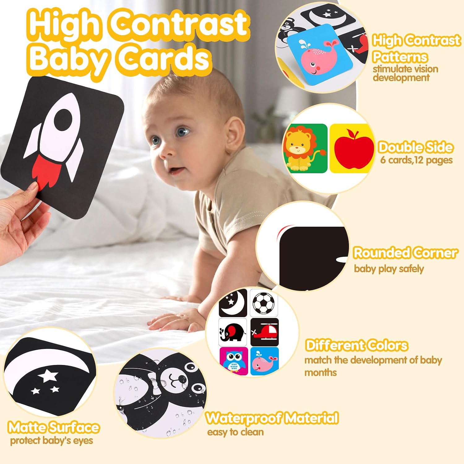 Detalle de Lypsochaat Black and White Sensory Toy 11‑pattern