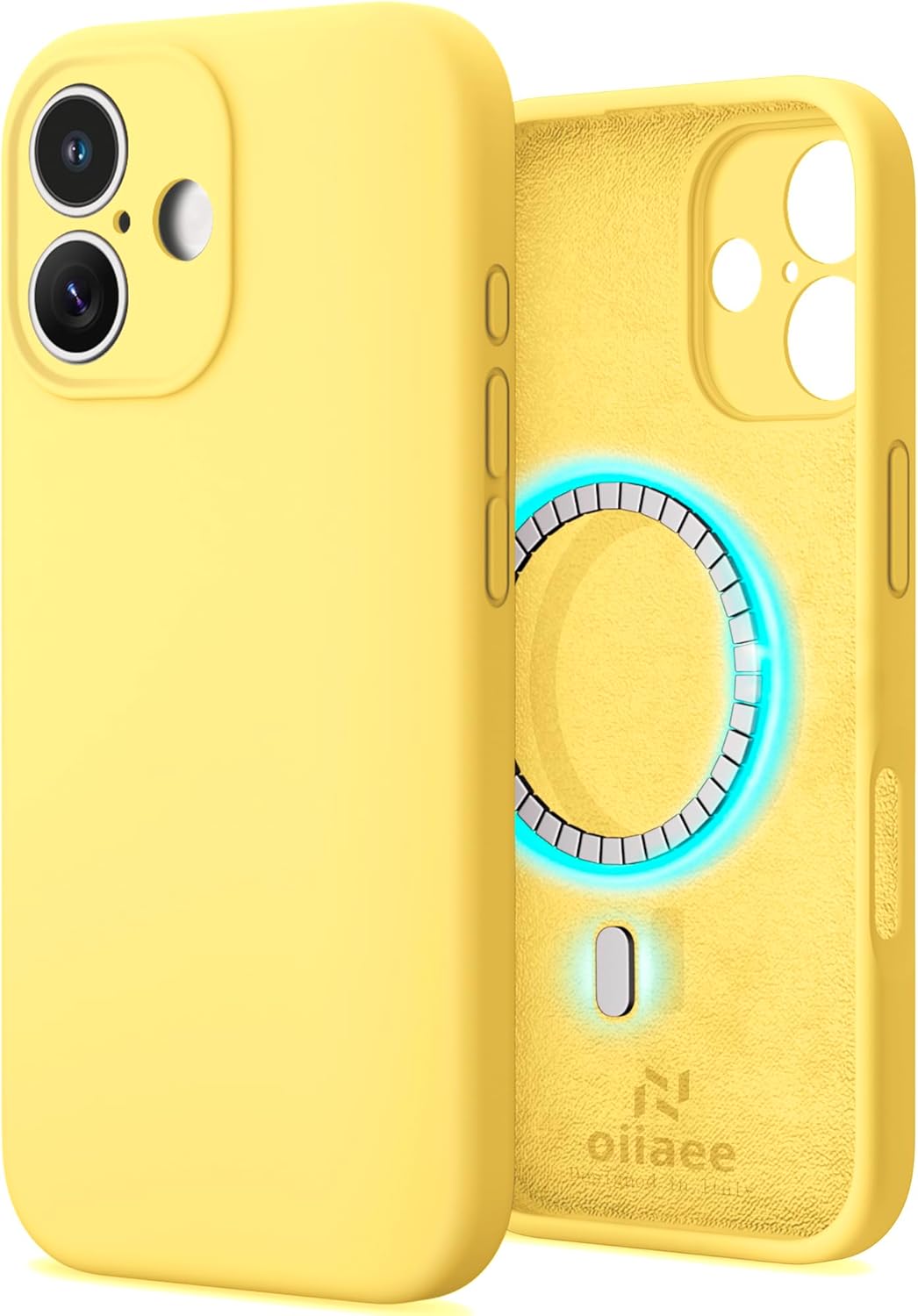 Detalle de OIIAEE iPhone 17 Case (6.3 inch) – Cream Yellow, Ultra Slim Protective Case with MagSafe, Liquid Silicone