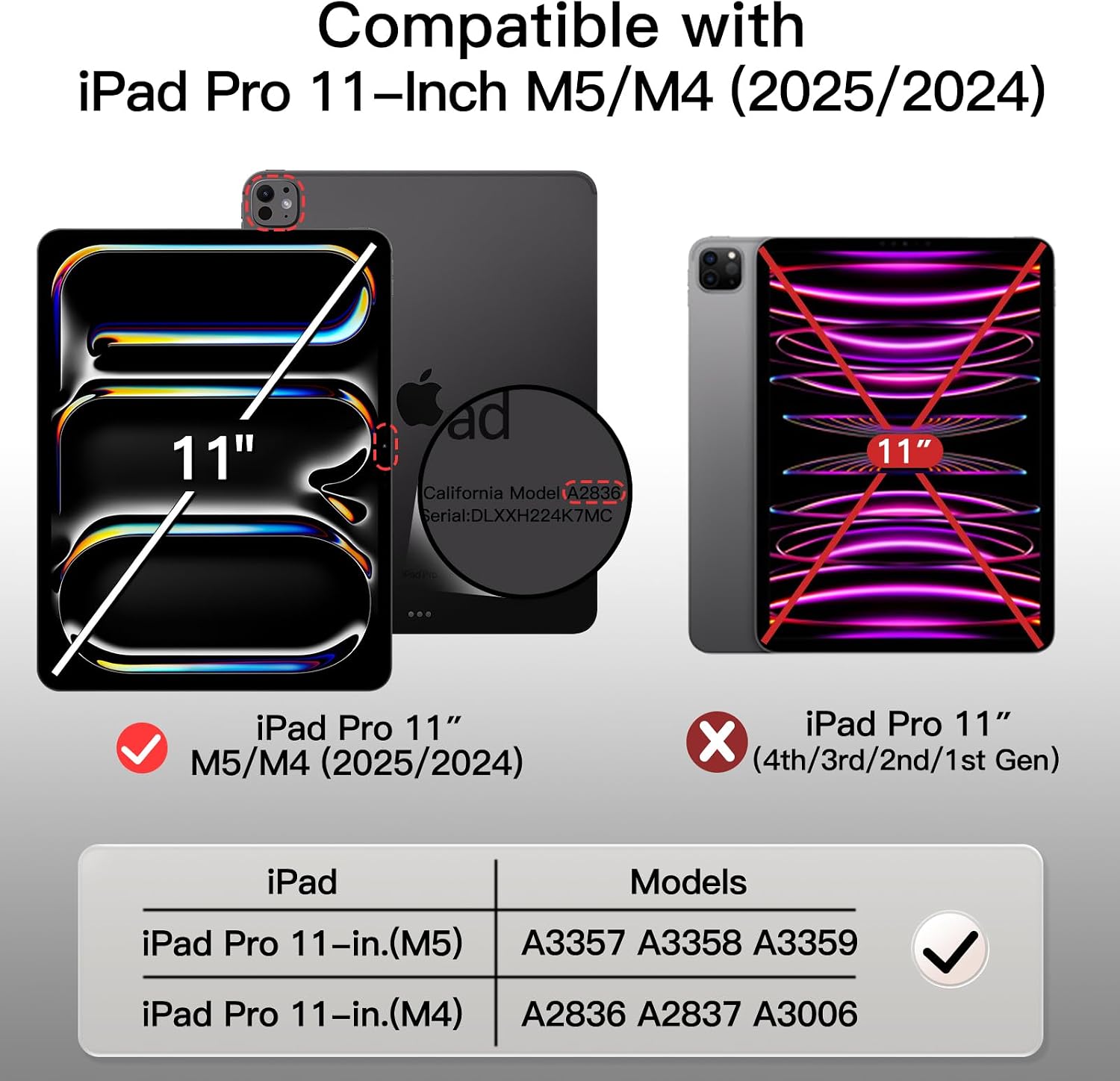 Thumbnail 1 de JETech Case for iPad Pro 11‑Inch M5 Clear with Pencil Holder