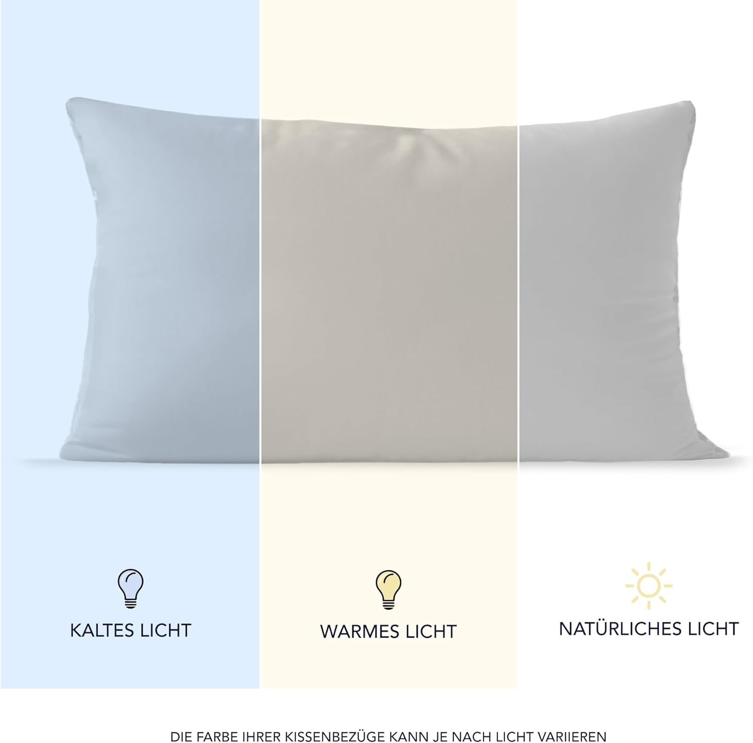 Detalle de Dreamzie Kissenbezug 40 x 80 cm (Set mit 2) aus 100% Jersey-Baumwolle – grau
