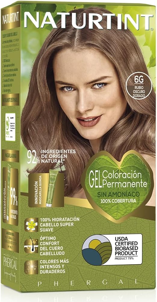 Detalle de NATURTINT Biobased Tinte Permanente Sin Amoniaco Rubio Dorado 🌟