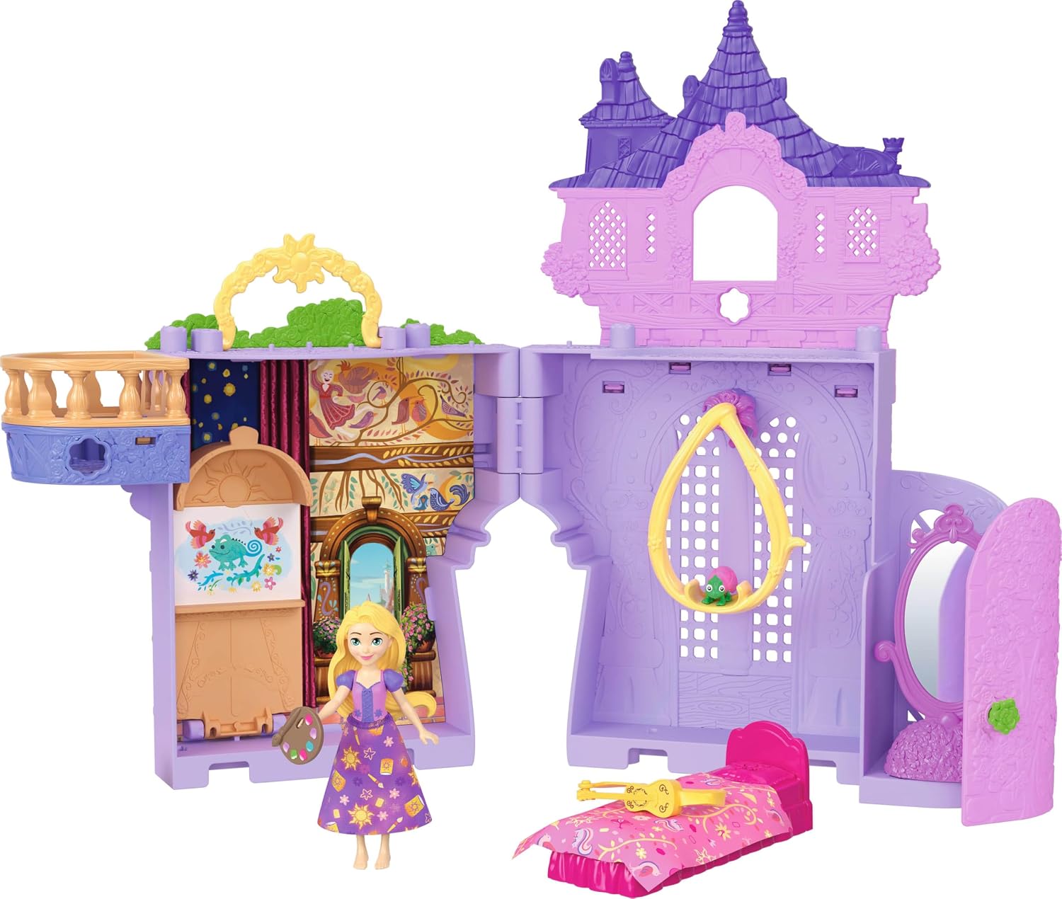 Detalle de Mattel Disney Princess Castello Carrozza (HWX17) playset 2 in 1 trasformabile con mini bambola Aurora