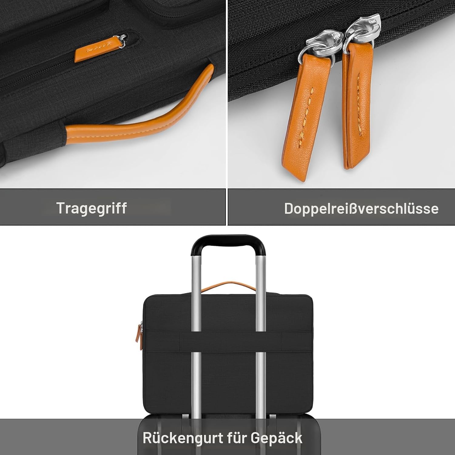 Detalle de MOSISO 360 Schutz-Laptoptasche 13,3 Zoll – Schutzhülle mit Organizer & Griff
