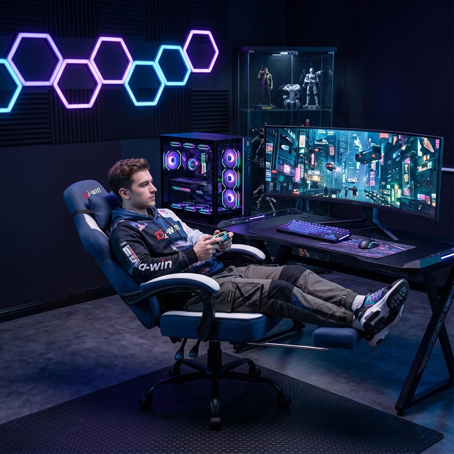Detalle 2 de Shintenchi Fabric Gaming Chair