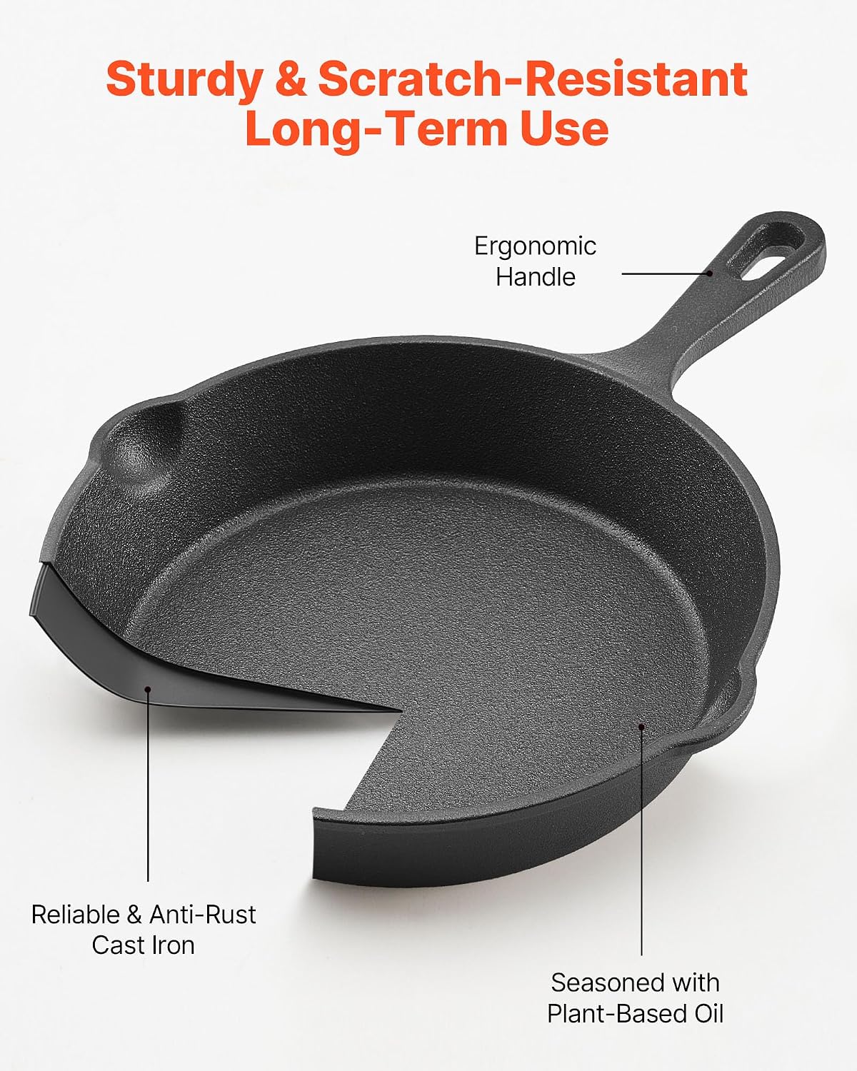 Detalle de VEVOR Cast Iron Skillet Set, 3-Piece