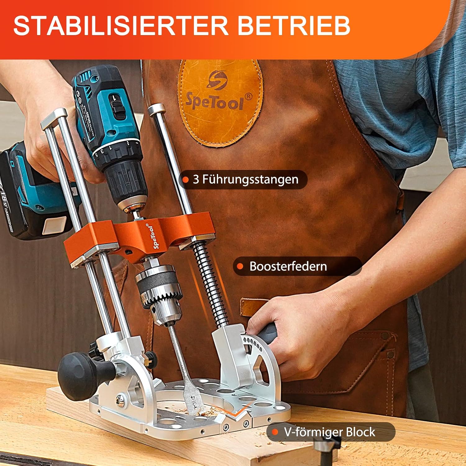 Thumbnail 4 de SpeTool SP-GD-A boorstandaard met kogellagers en hoekinstelling 0–60°