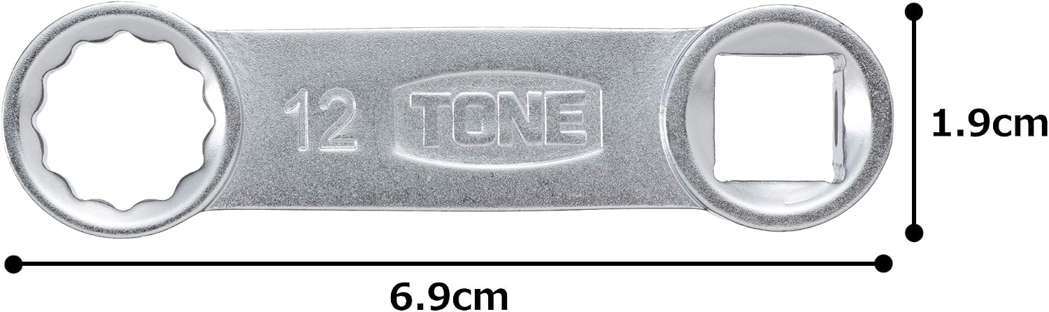 Detalle 1 de トネ(TONE) FWA3-12 オフセットめがねアダプター 二面幅12mm・差込角9.5mm