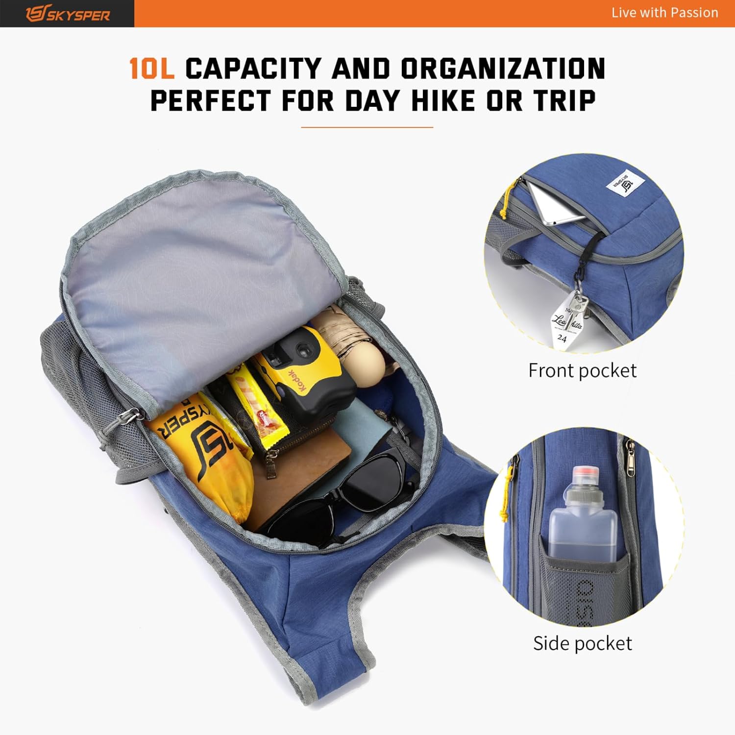 Thumbnail 2 de SKYSPER Small Daypack 10L lightweight foldable