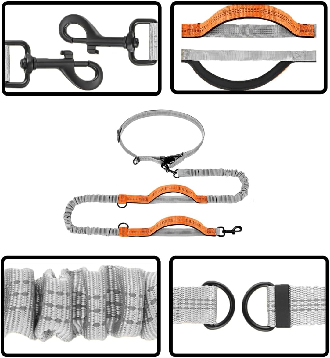 Detalle 2 de Hurluksi Hand Free Dog Waist Lead with Retractable Bungee ๐