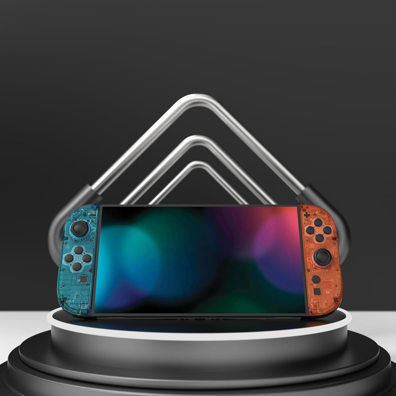 Detalle 2 de PlayVital Full Set Protective Skins for Nintendo Switch 2 — Tear Down Blue & Orange