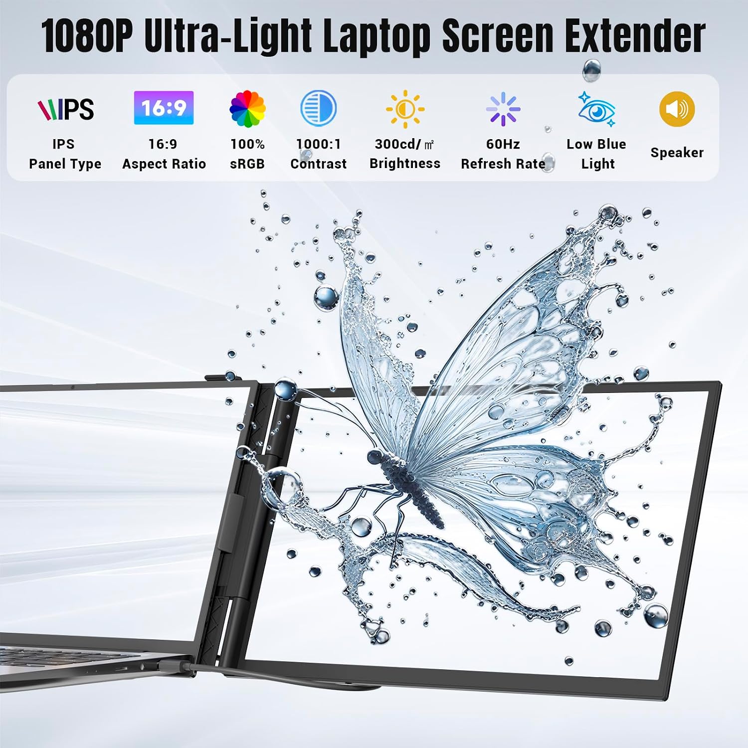 Detalle 2 de Ultra-dünner Portable Monitor 14” – Triple Laptop Bildschirm Extender, 1080p IPS
