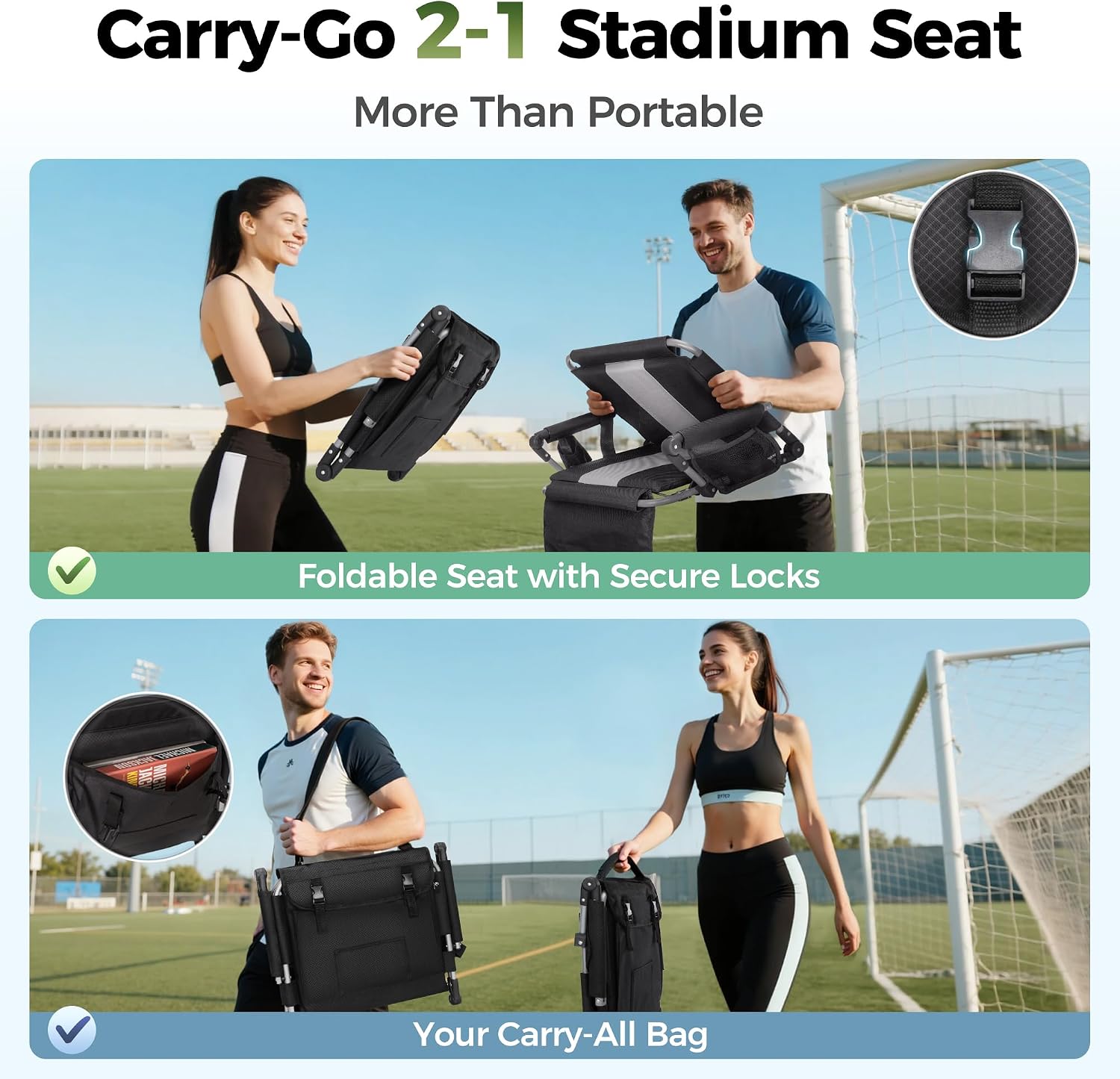 Thumbnail 5 de ALPHA CAMP Stadium Seats with Armrests 2-Pack