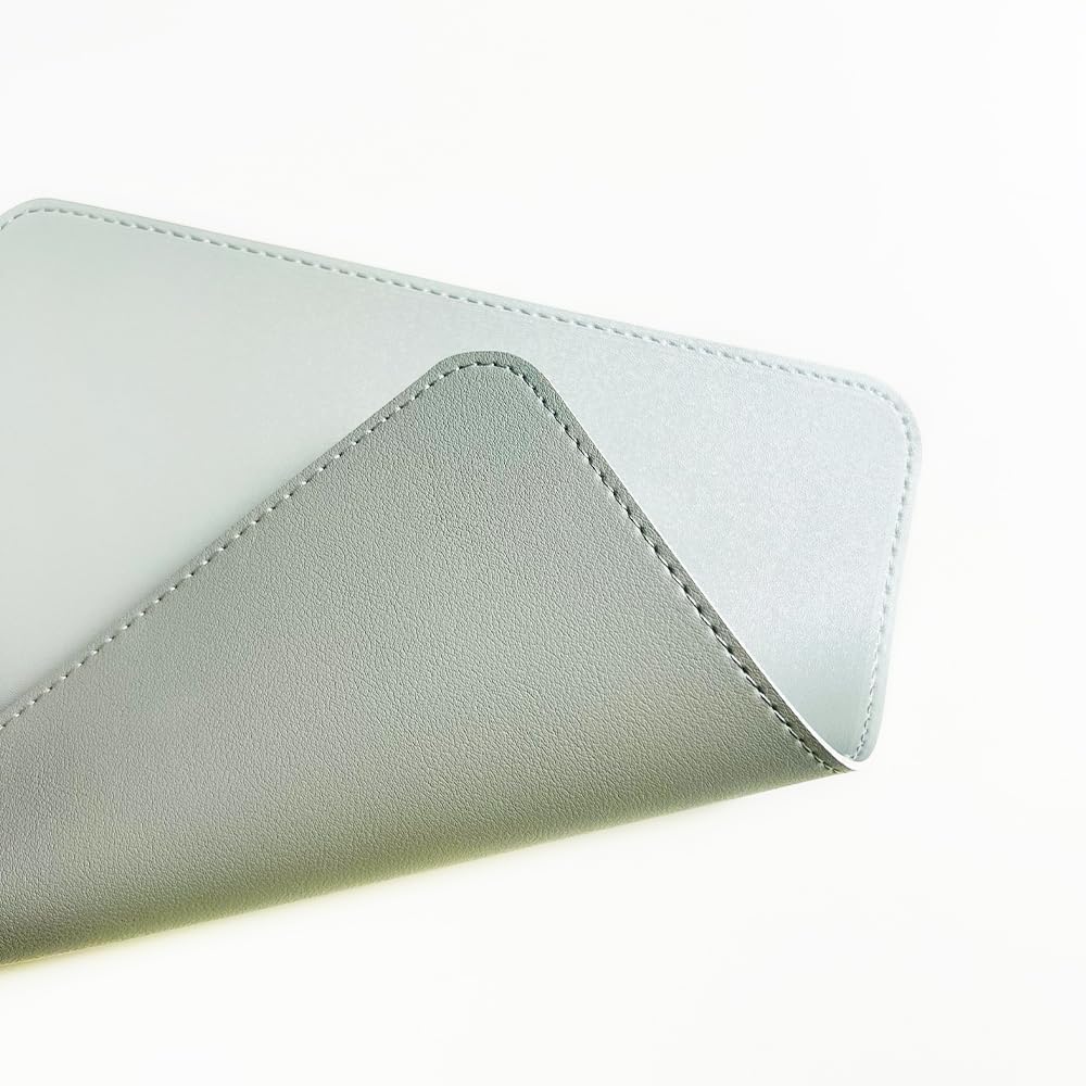 Detalle de egret EM23-MP2 リバーシブルマウスパッド PVCレザー調 24×24cm ライトグレー&シルバーグレー