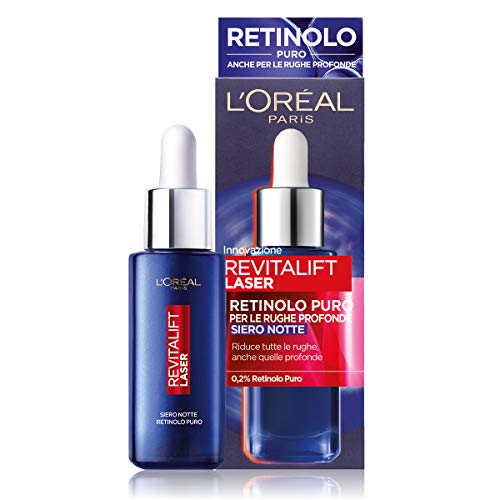 Detalle de L'Oréal Paris Siero Notte Revitalift Laser X3: siero notte al retinolo puro 30 ml per pelle levigata e idratata