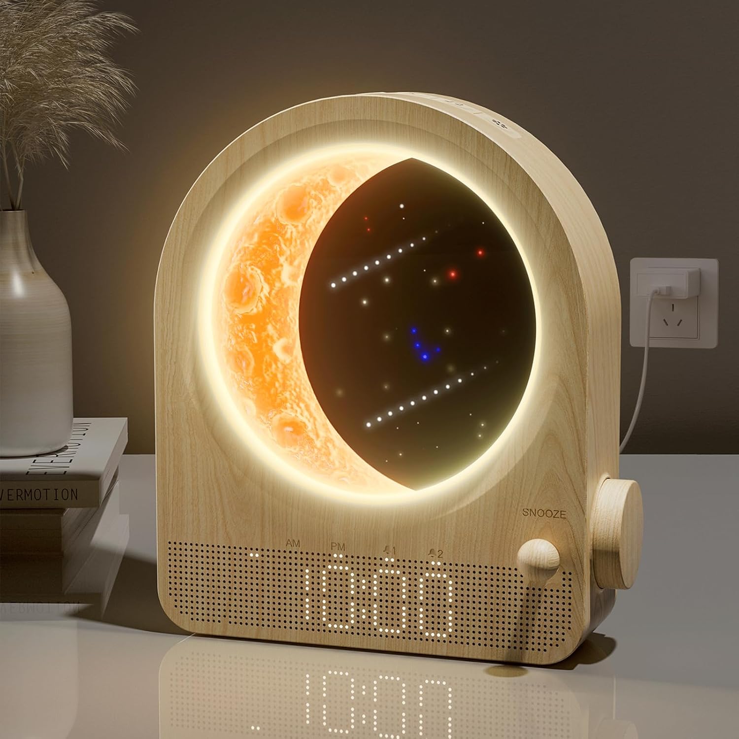Detalle 1 de blonbar Sunrise Alarm Clock Wake-up Light Touch Lamp with Aurora Borealis & 10 Sounds (Grey)