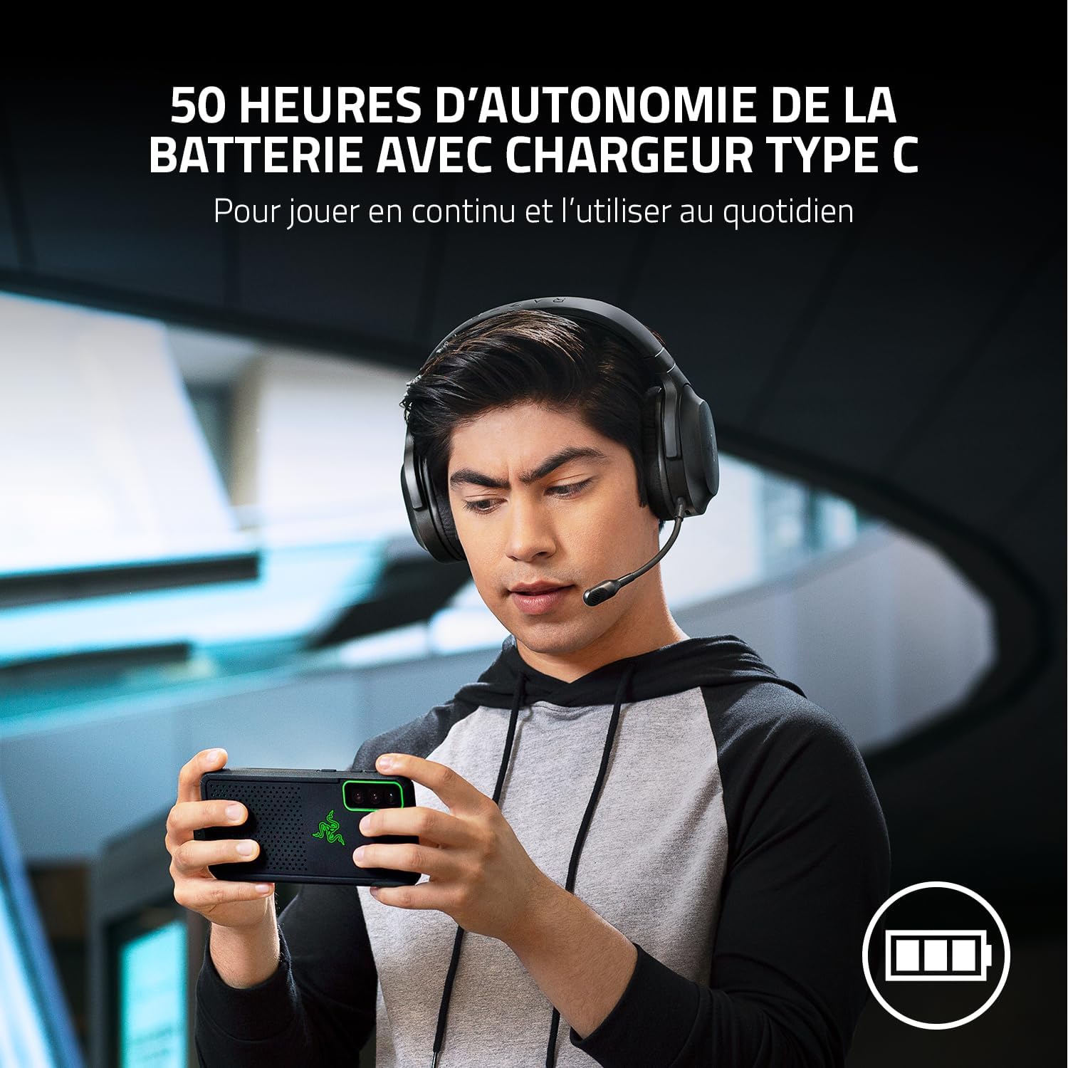 Thumbnail 6 de Razer Barracuda X — Casque gaming sans fil multiplateforme avec SmartSwitch Dual, USB-C et micro cardioïde
