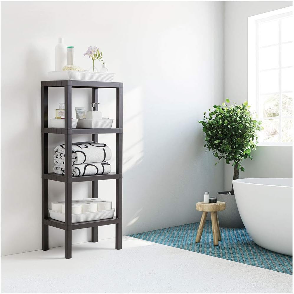 Thumbnail 1 de TATAY Scaffale Bagno a 4 ripiani Lombok marrone (fino a 40 kg) con opzione Quick Fix